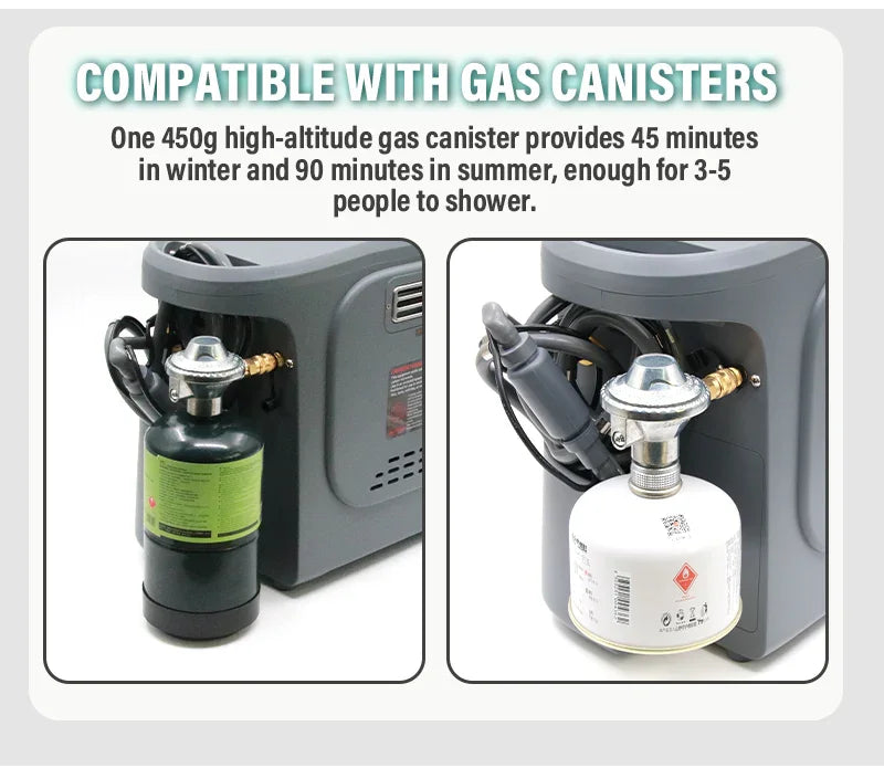 GeerTop Outdoor - GWH-2 Knob-Adjustable Portable Gas Water Heater