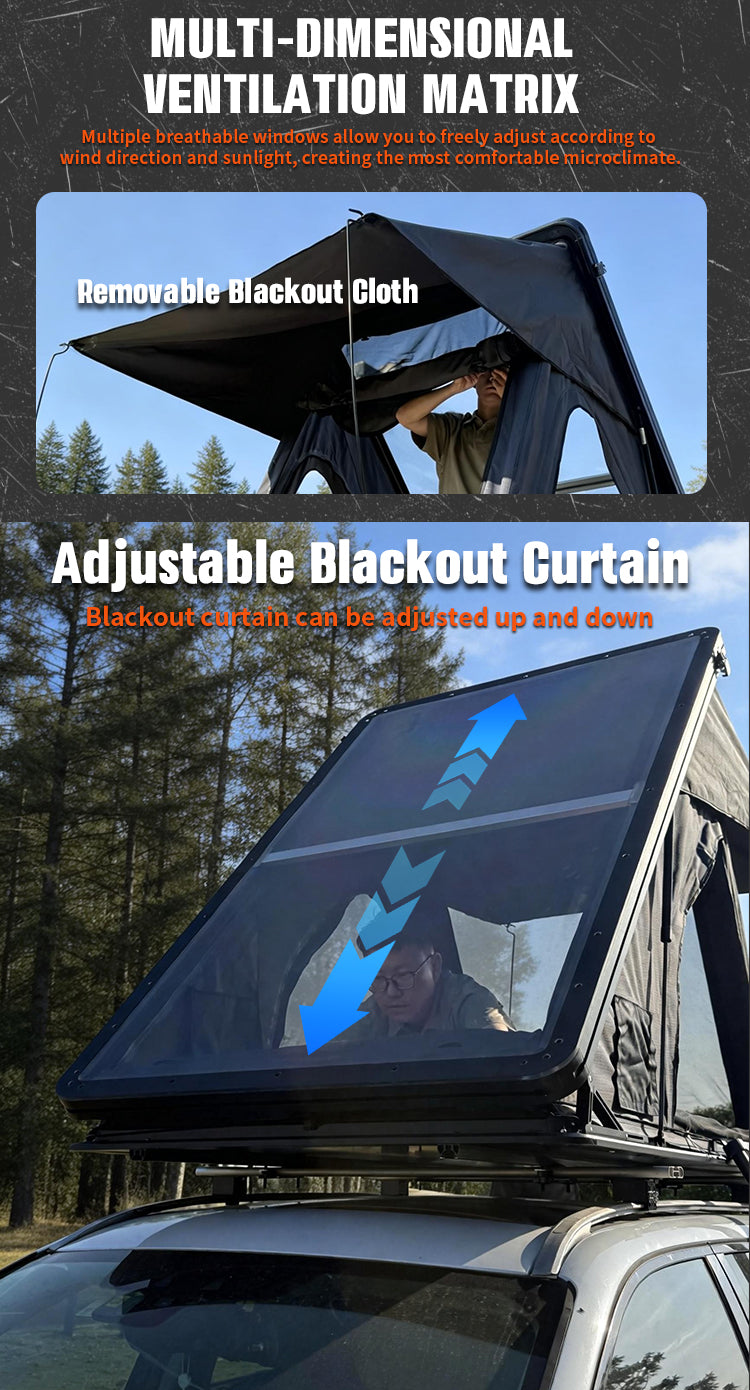 Panoramic Sky-View Lightweight Hard Shell Rooftop Tent