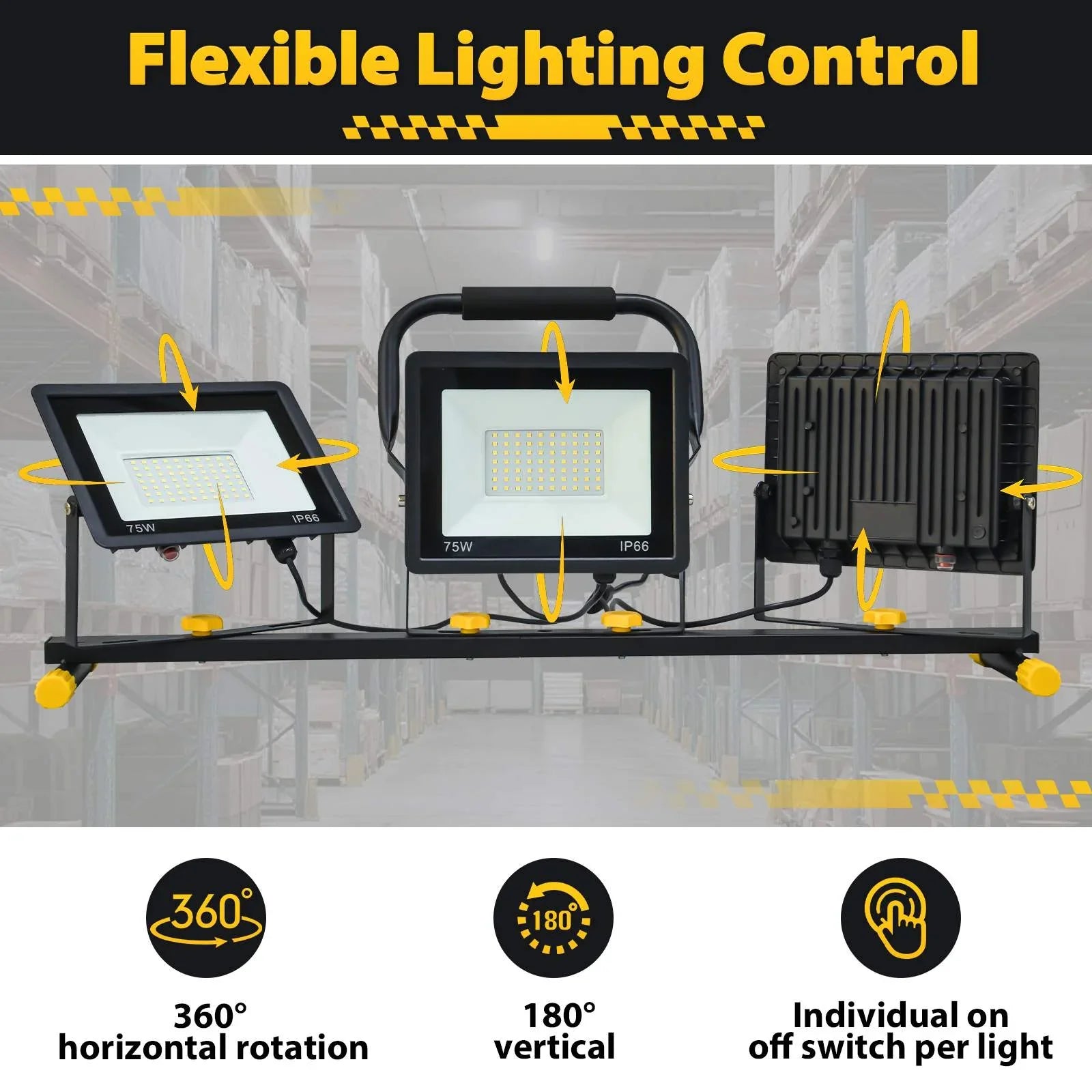 GeerTop Outdoor - GeerTop Portable 21000LM Triple Head LED Work Light
