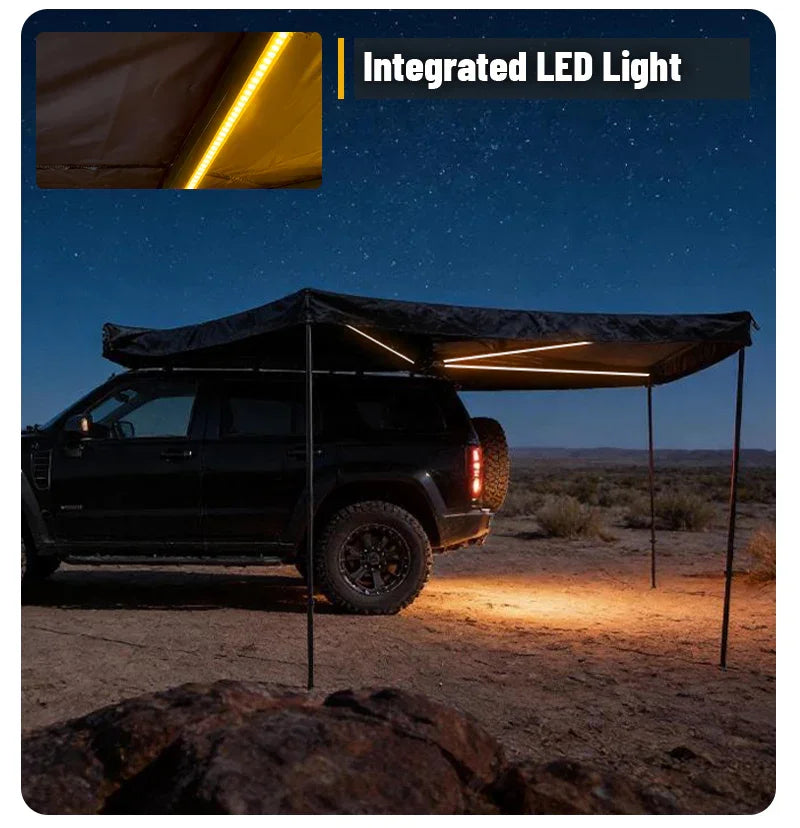 GeerTop Outdoor - VORTEX | GeerTop 270 Degree Car Awning Full Light Shelter With LED