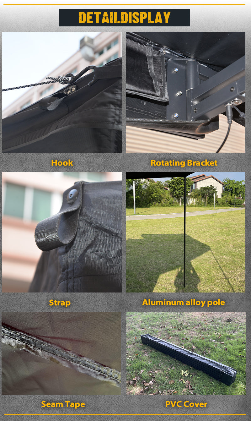 VORTEX | GeerTop 270 Degree Car Awning Full Light Shelter With LED