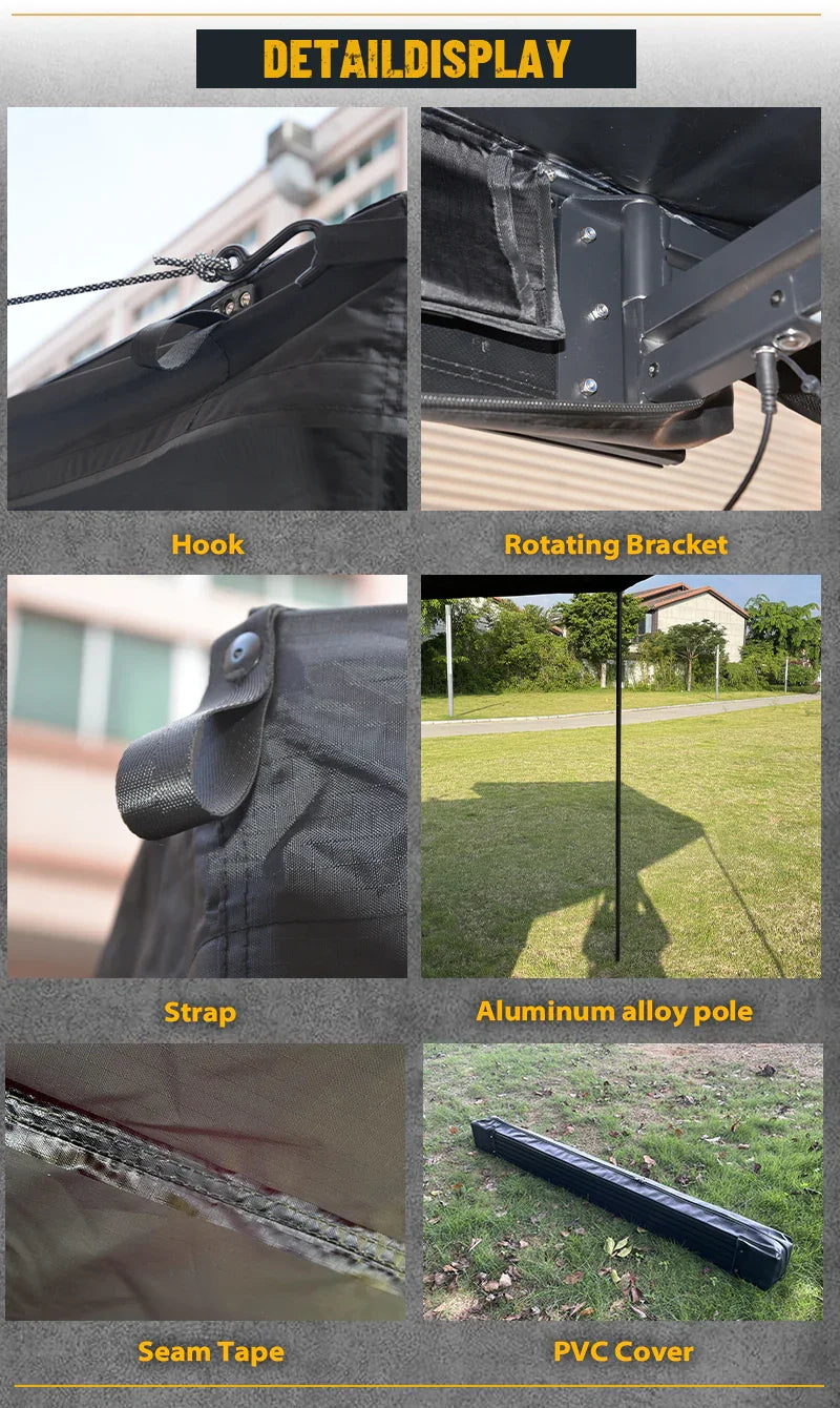 GeerTop Outdoor - VORTEX | GeerTop 270 Degree Car Awning Full Light Shelter With LED