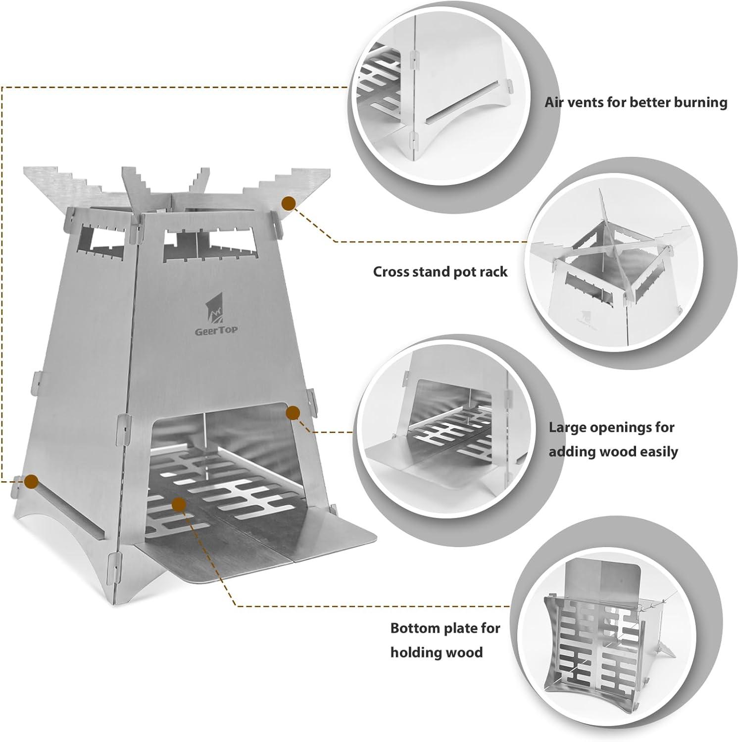 GEERTOP Stainless Steel Camping Stove - GeerTop Outdoor