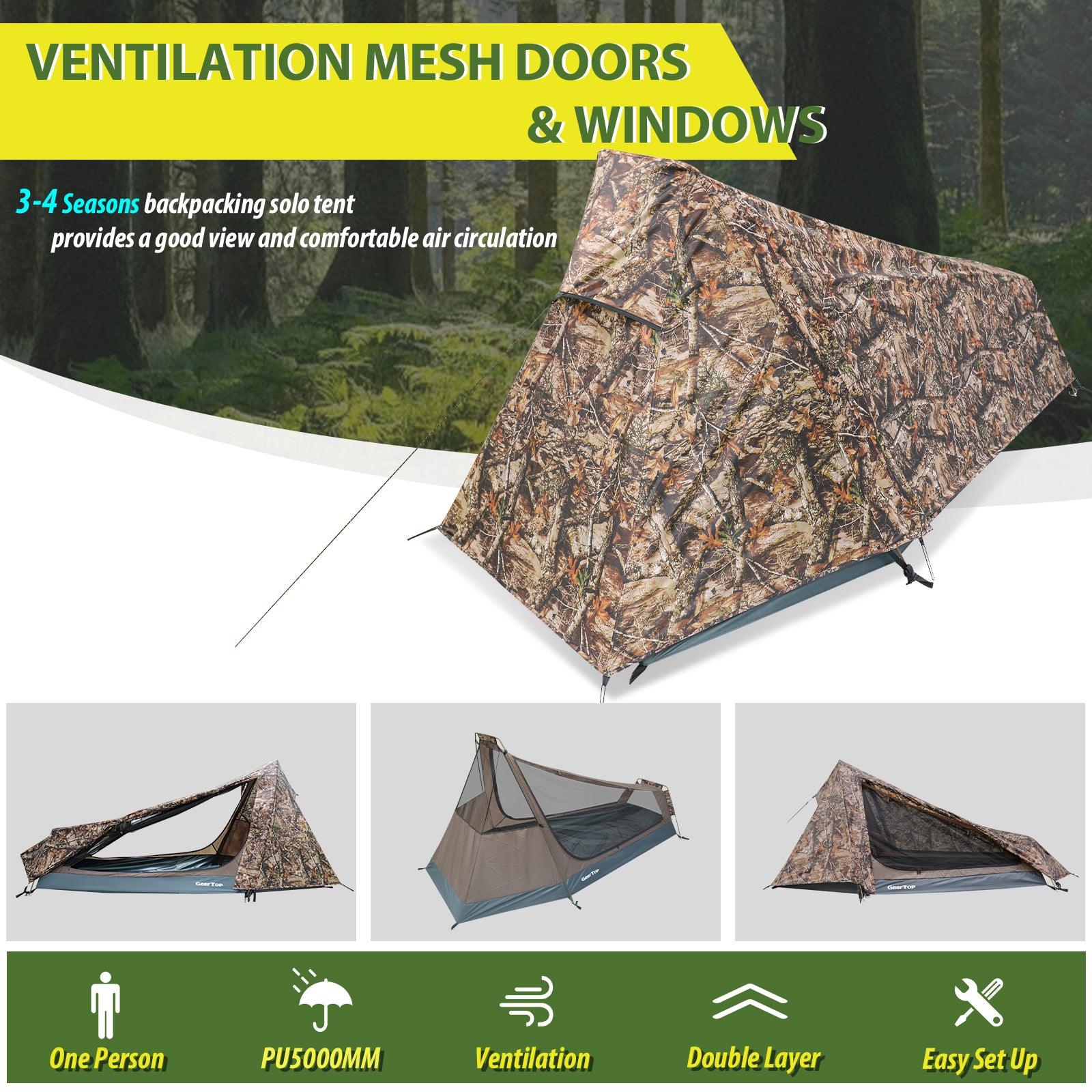 GEERTOP 1 Person 3 Season Ultralight Bivy Waterproof Tent - GeerTop Outdoor