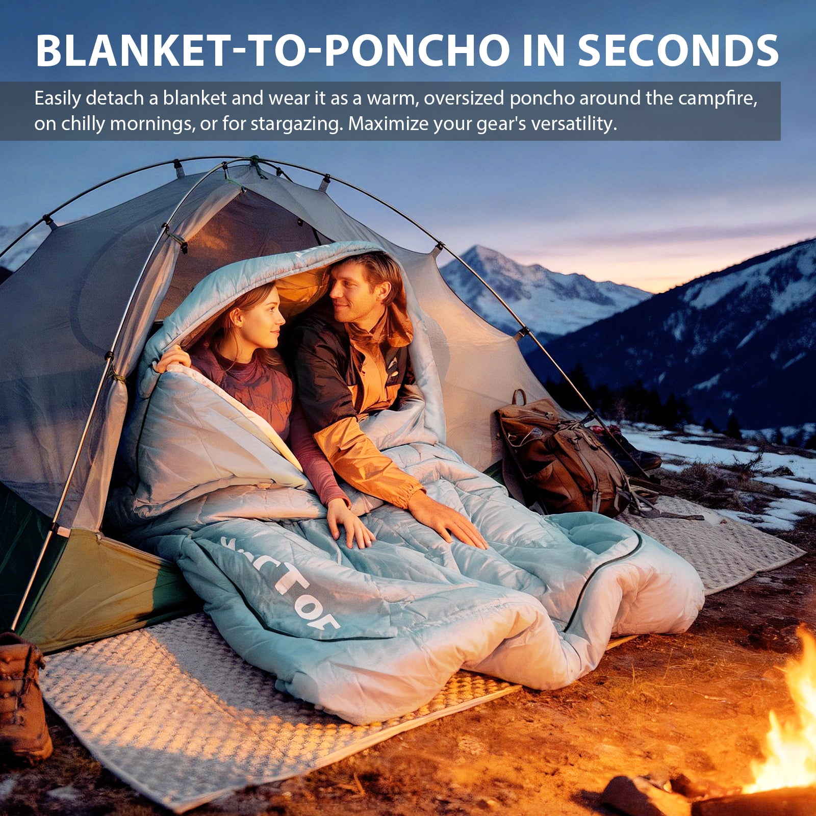 GEERTOP Queen Size Doublewide Sleeping Bag