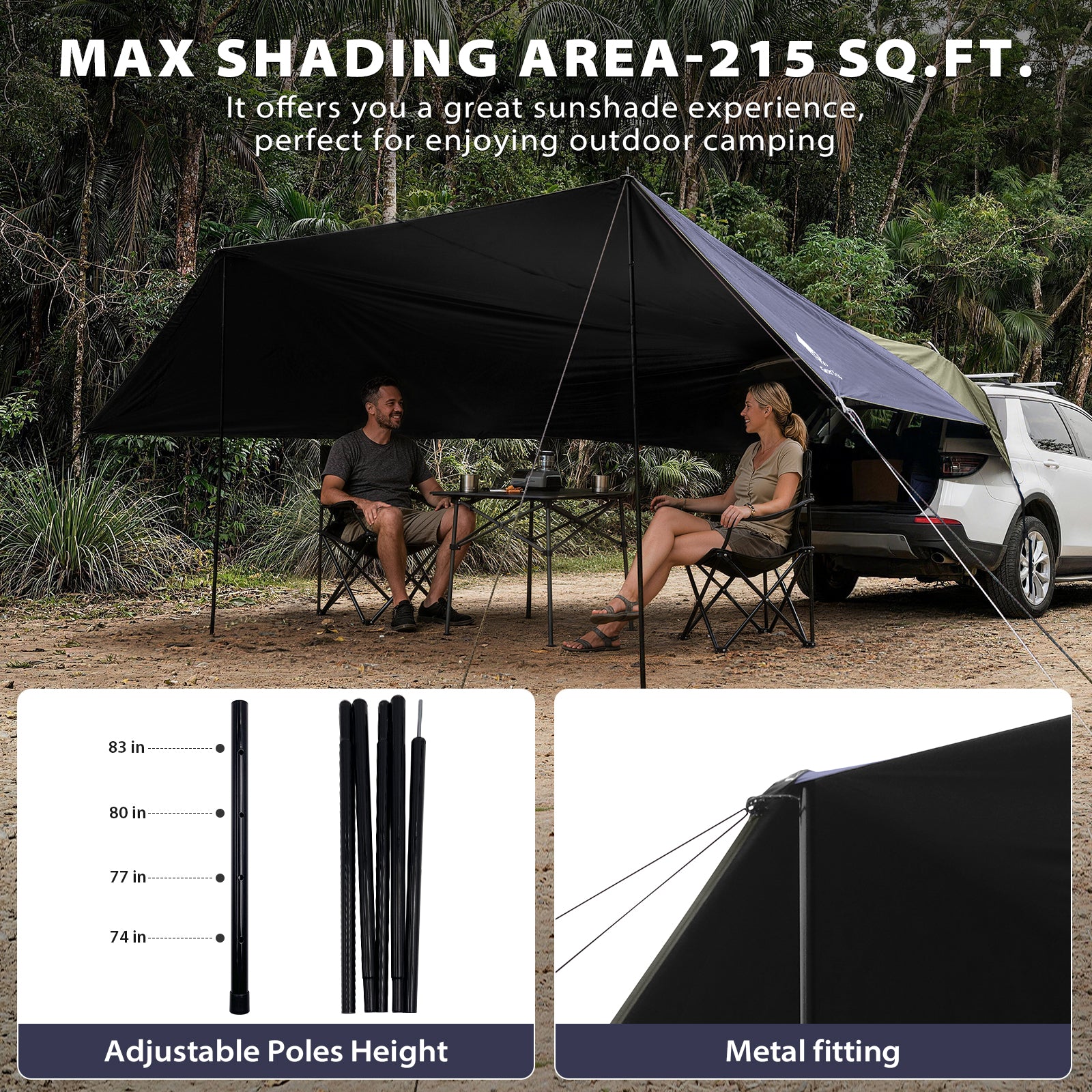 GEERTOP Plus Size Blackout SUV Car Awning
