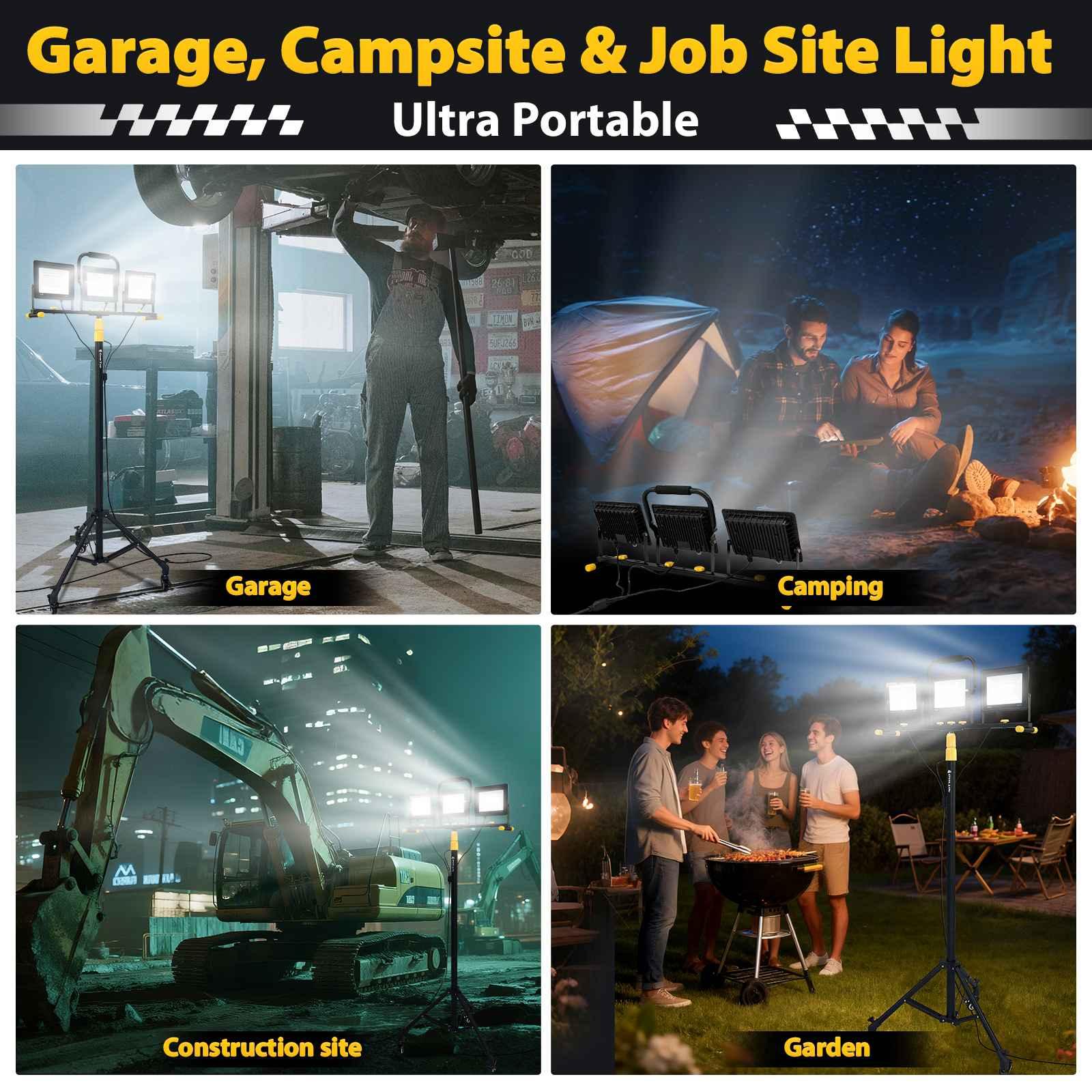 Portable 21000LM Triple Head LED Work Light