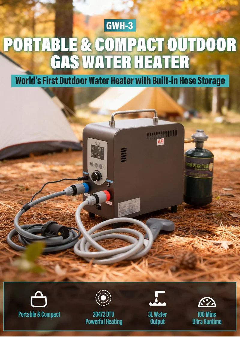 GeerTop Outdoor - GWH-3 Compact Portable Gas Water Heater