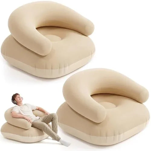 GeerTop Outdoor - 2-Piece Flocked Inflatable Chairs for Comfortable Portable Seating