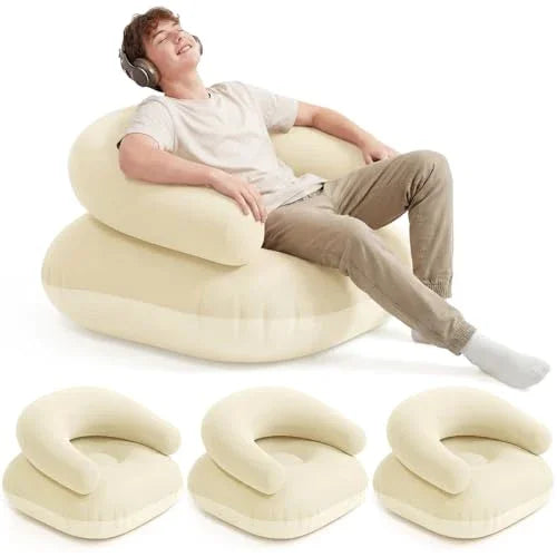 GeerTop Outdoor - 2-Piece Flocked Inflatable Chairs for Comfortable Portable Seating