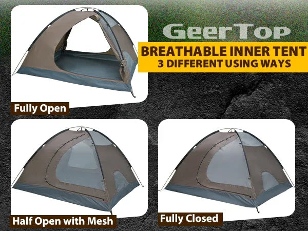 GEERTOP Topload4 4 Person 4 Season Waterproof Camping Tent - Relistic Camo - GeerTop Outdoor