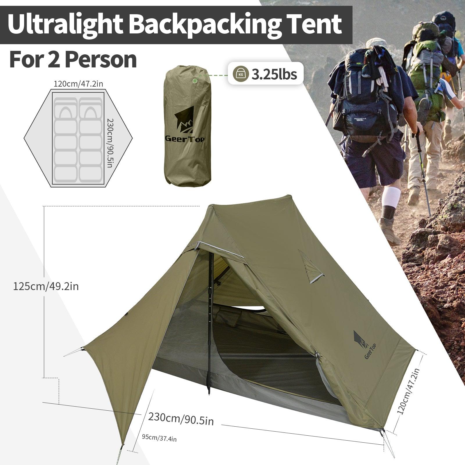 GEERTOP 2 Person 3 Season Ultralight Trekking Poles Supported Backpacking Tent - GeerTop Outdoor