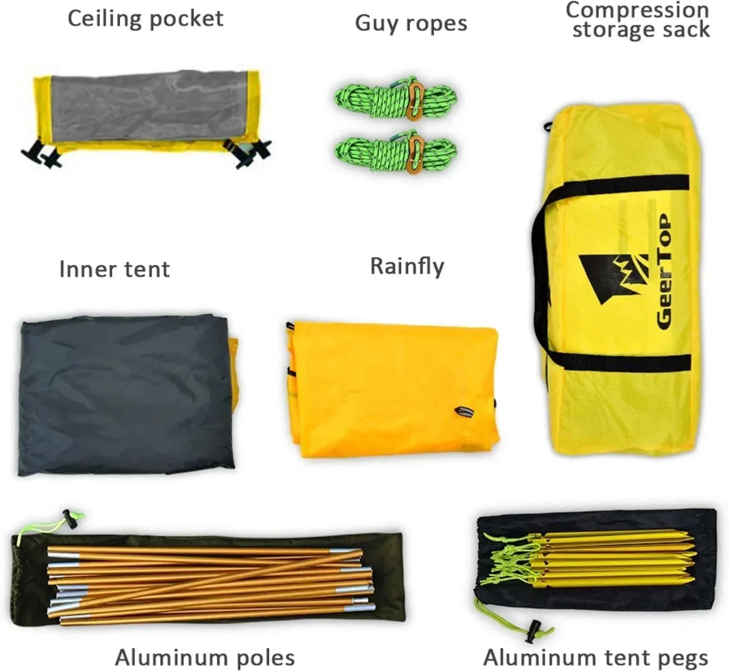 GEERTOP Toproad2 2 Person 4 Season Backpacking Tent - Khaki - GeerTop Outdoor