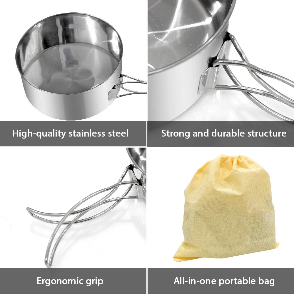 GeerTop Outdoor - Geertop Portable Ultralight Backpacking Cookware Set