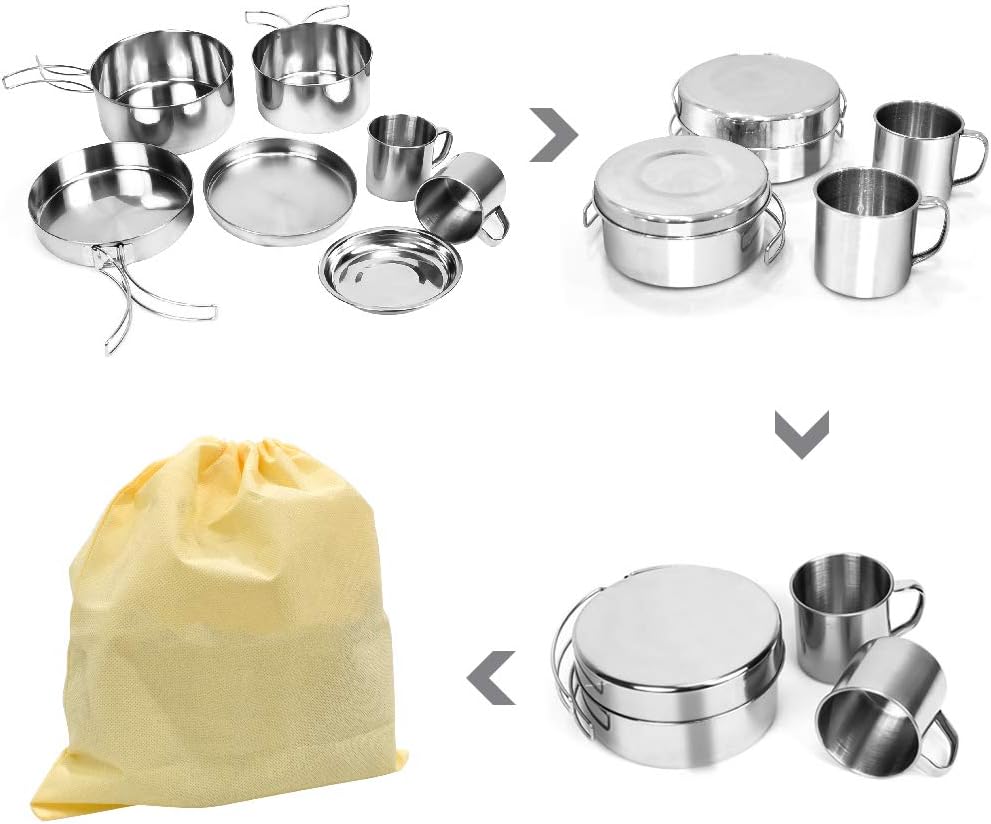 GeerTop Outdoor - Geertop Portable Ultralight Backpacking Cookware Set