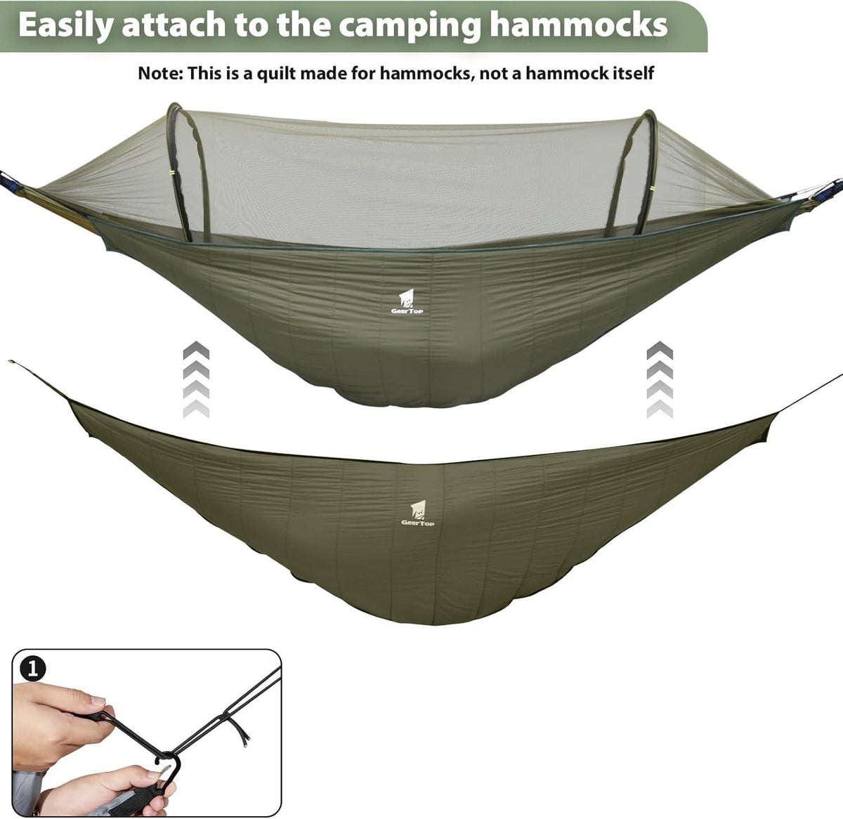 GeerTop Outdoor - GEERTOP 4 Season Single Lightweight Portabl Hammock Sleeping Bag