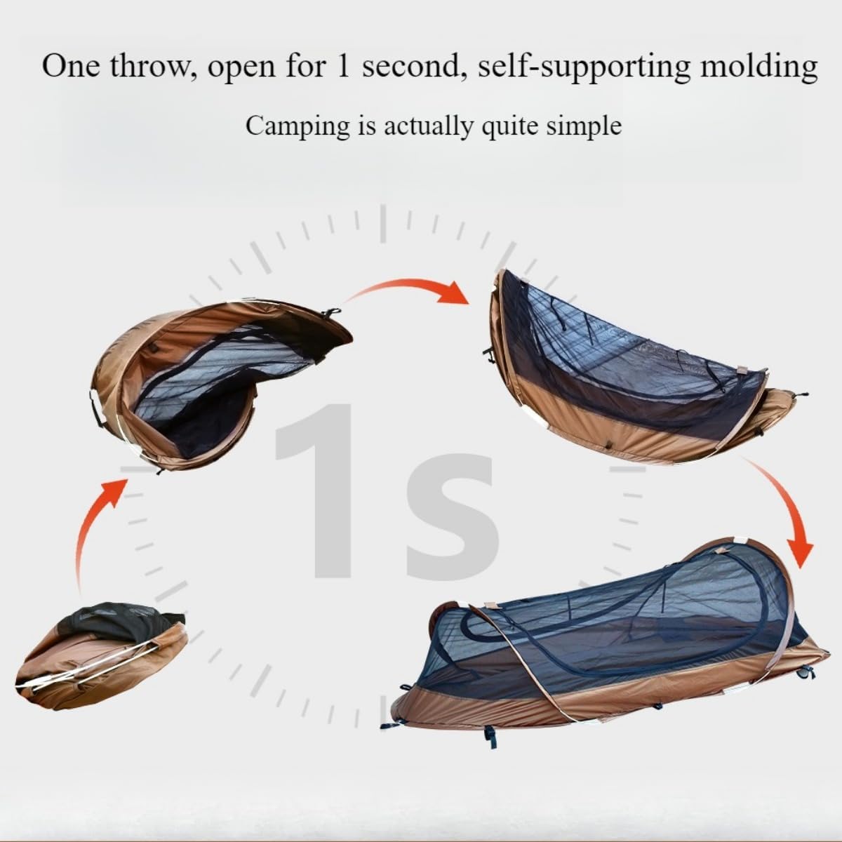 TGpao 1-Person Pop-Up Bivy Tent Waterproof Backpacking Shelter Army Green