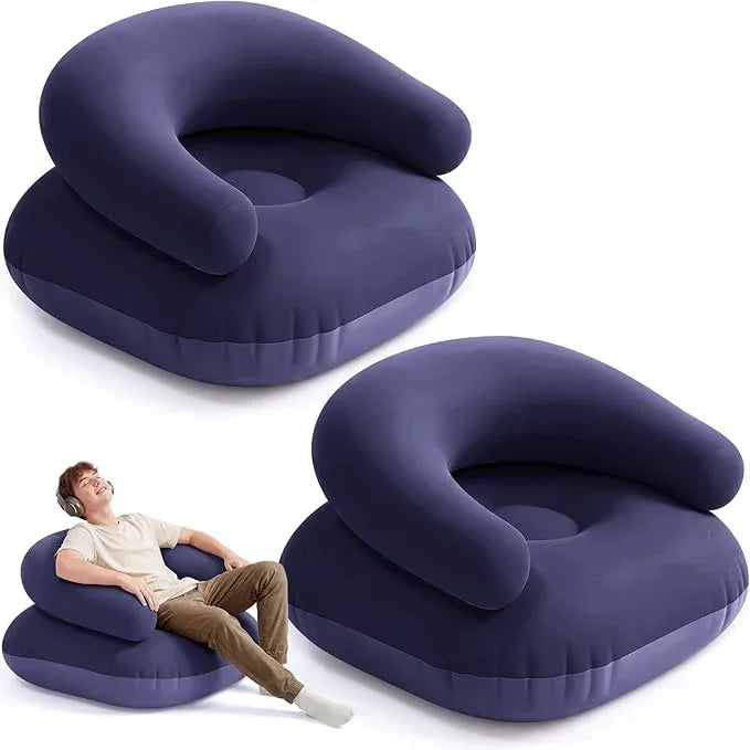 GeerTop Outdoor - 2-Piece Flocked Inflatable Chairs for Comfortable Portable Seating