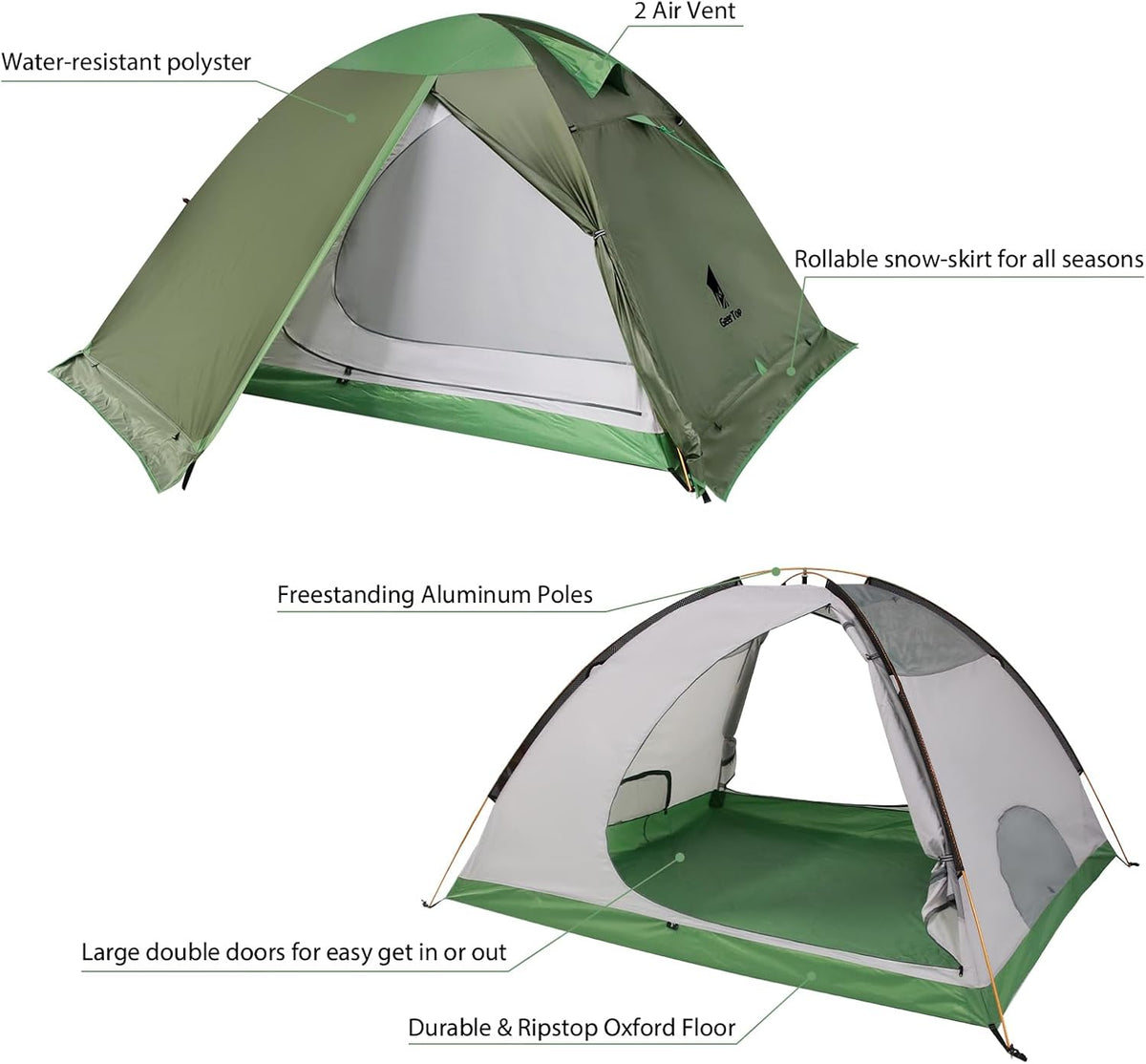 Toproad4 4 Person 4 Season Tent - Green