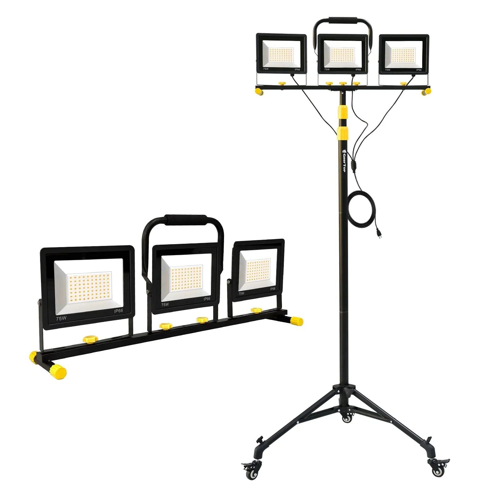GeerTop Portable 21000LM Triple Head LED Work Light