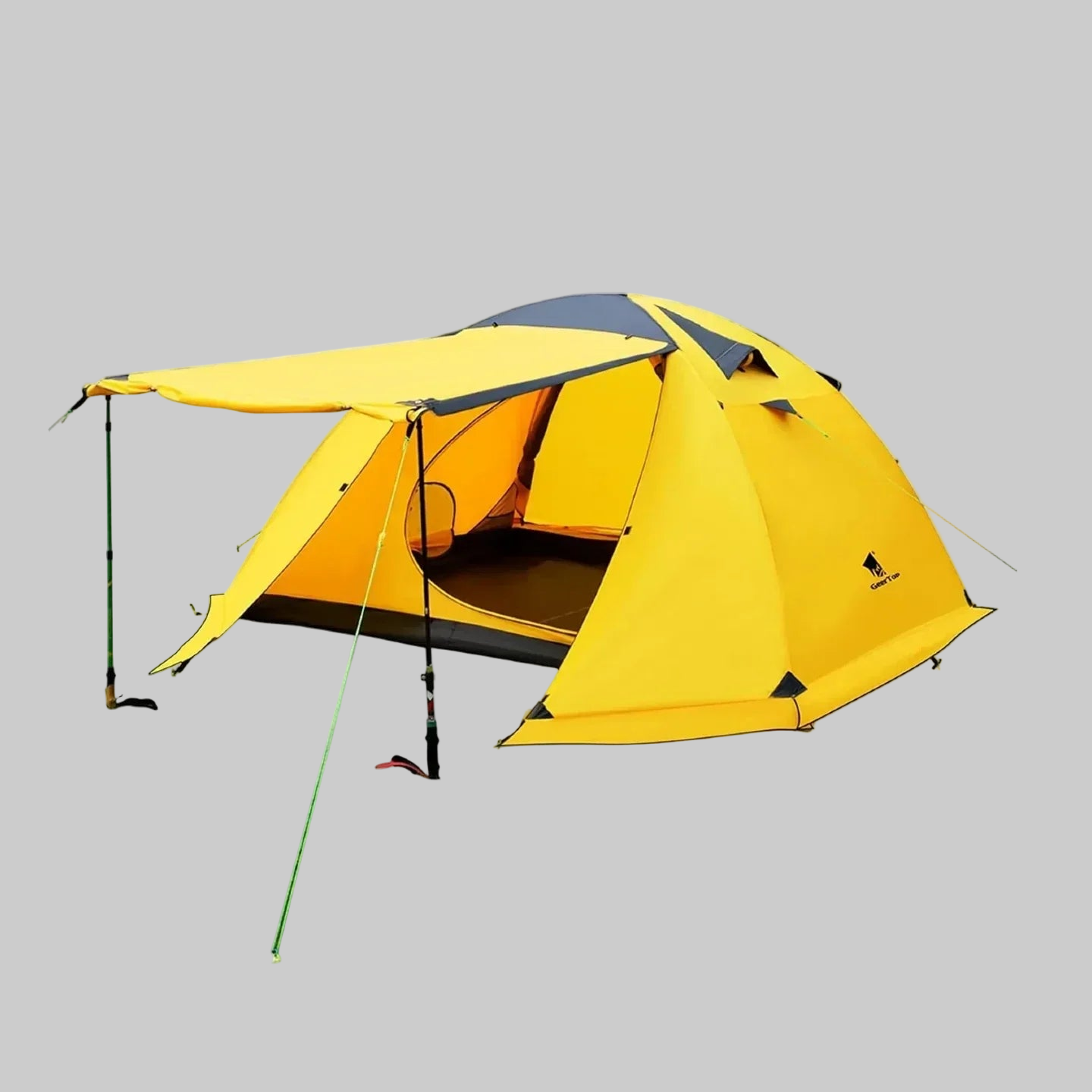 GEERTOP Yellow 4-Person Waterproof Camping Tent – Lightweight
