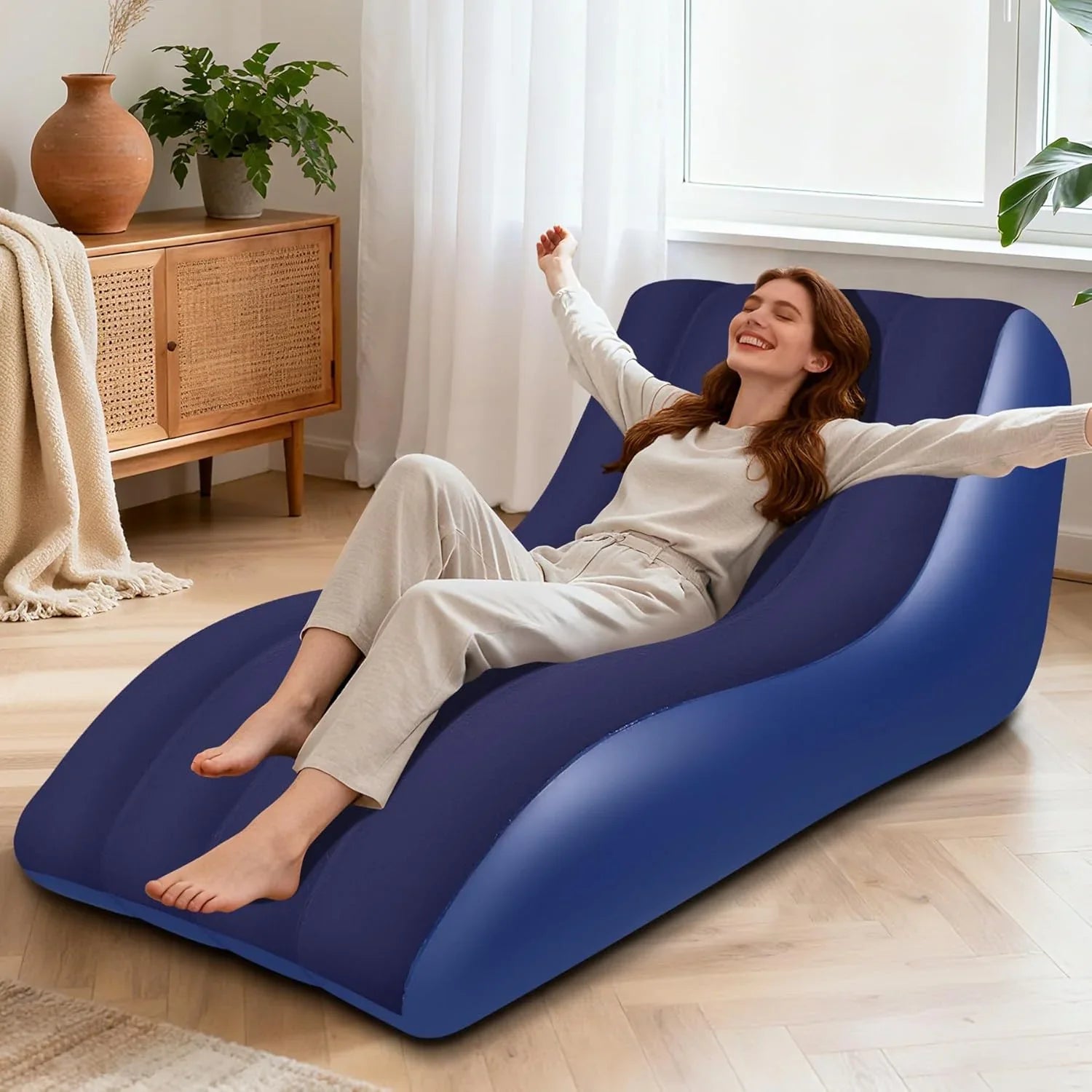 GeerTop Outdoor - Inflatable Lounge Chair for Adults with Ergonomic Backrest