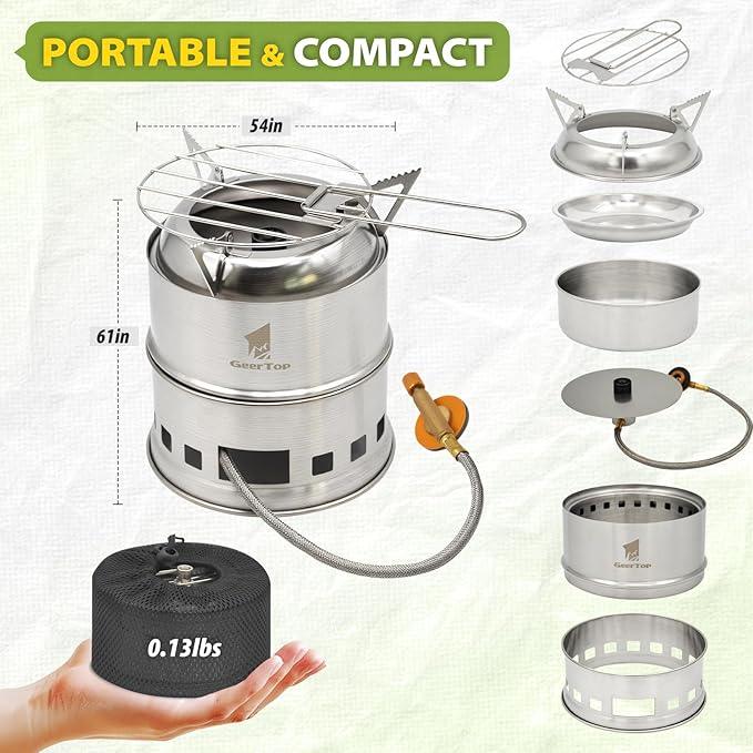 GEERTOP 3-in-1 Multi-Fuel Camping Stove - GeerTop Outdoor