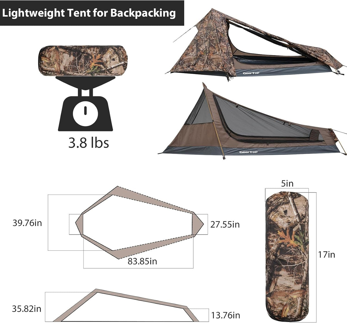 Blazer 1 Person 3 Season Bivy Backpacking Tent - Relistic Camo