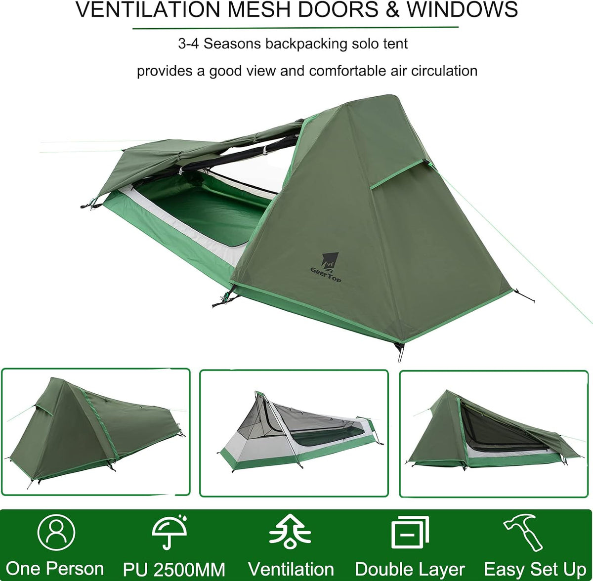 Geertop Blazer Army Green 1 Person 3 Season Bivy Tent