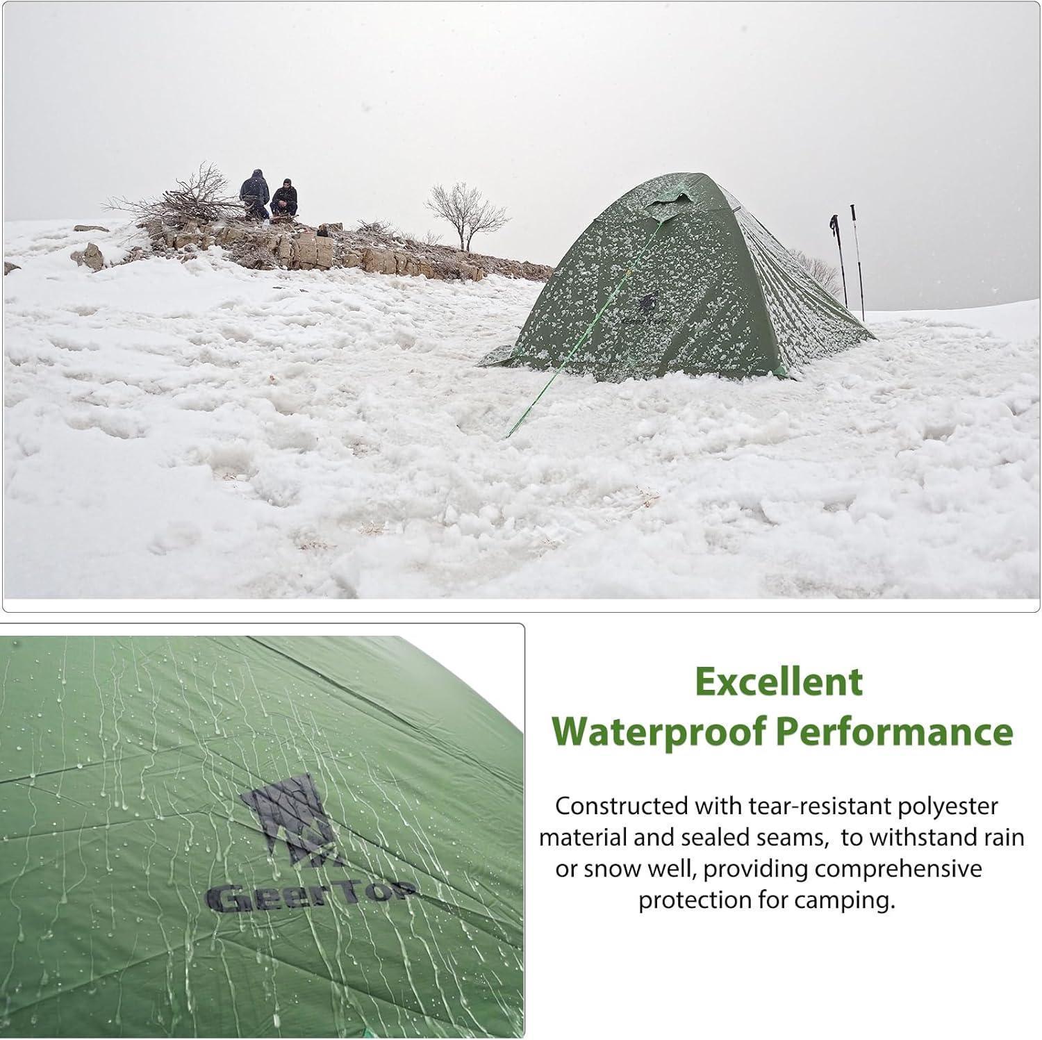 GEERTOP Toproad2 2 Person 4 Season Backpacking Tent - Khaki - GeerTop Outdoor
