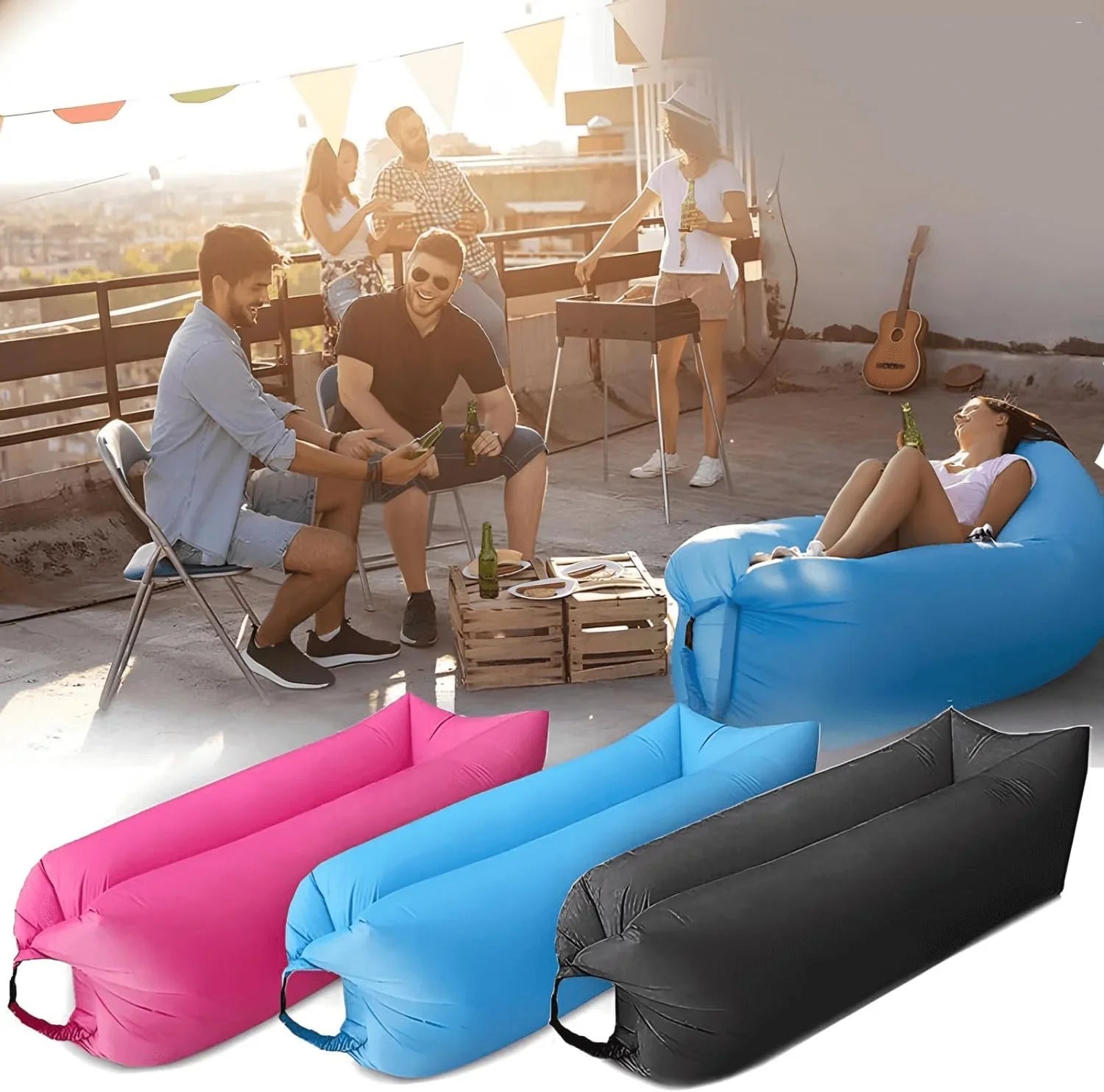 GeerTop Outdoor - Inflatable Air Sofa Hammock for Camping and Beach Lounging