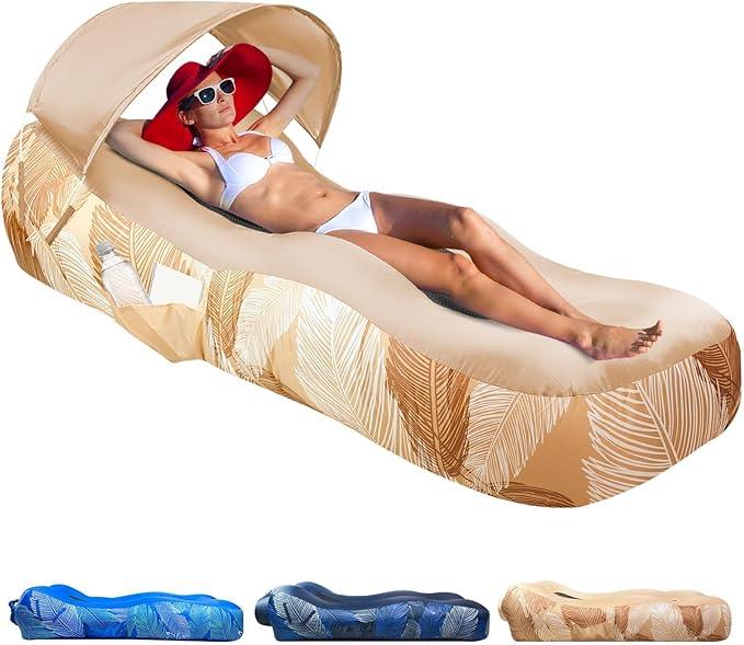 GeerTop Outdoor - Inflatable Air Lounger with Sunshade