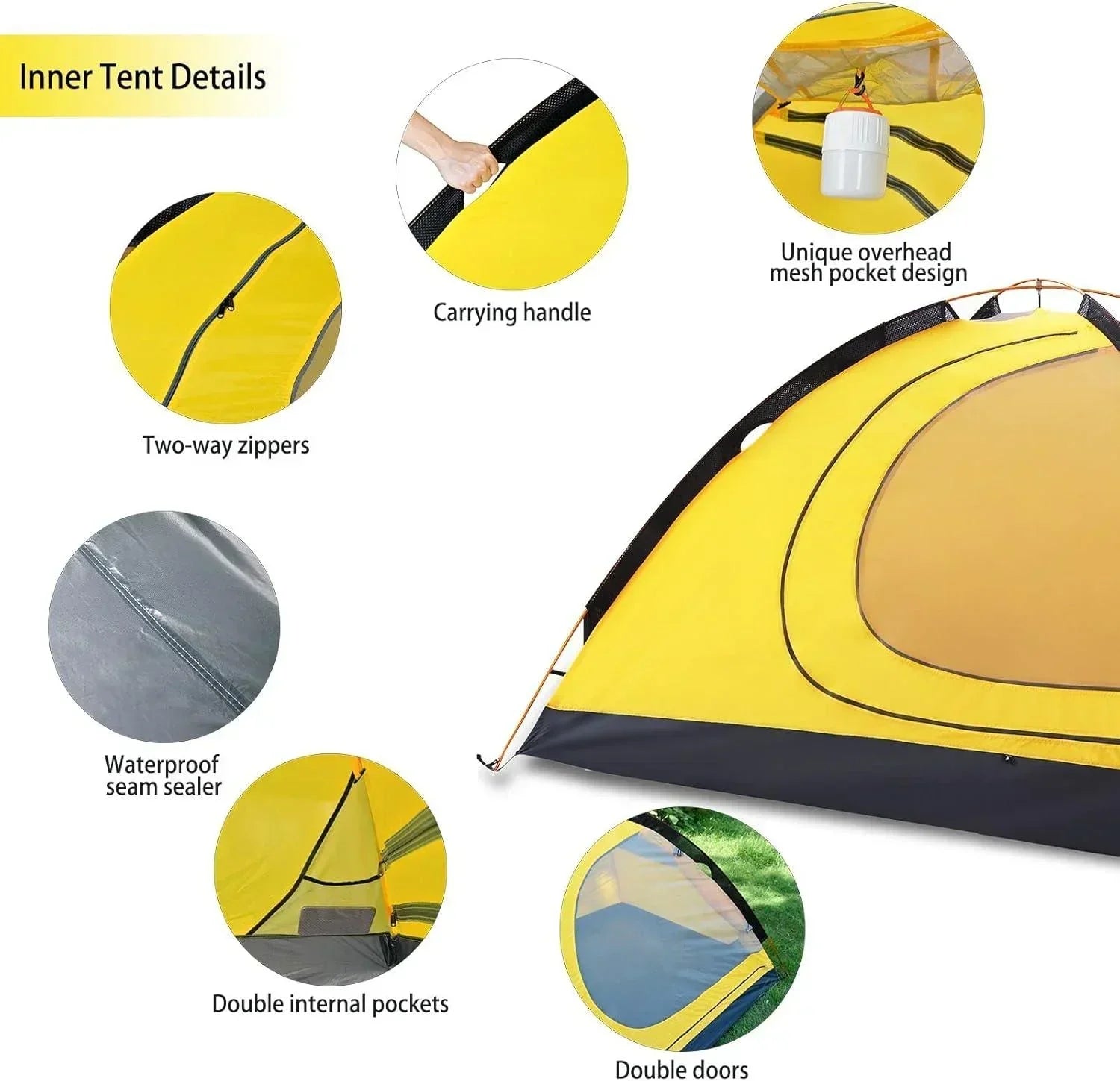 GEERTOP Toproad2 2 Person 4 Season Backpacking Tent - Khaki - GeerTop Outdoor