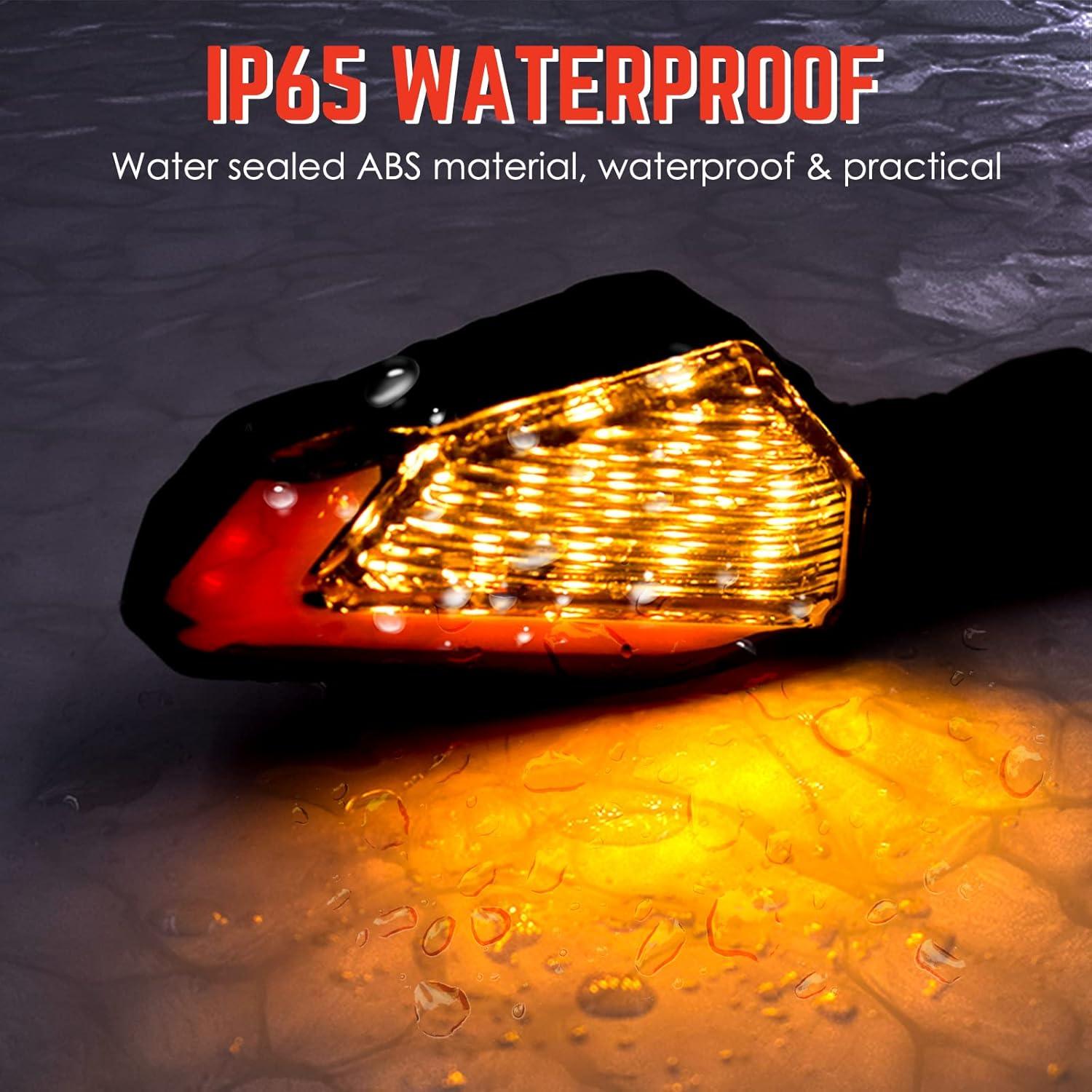 Universal Motorcycle LED Turn Signals – 12V Amber/Red Blinkers (Pack of 2) - GeerTop Outdoor