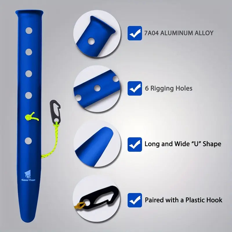 GEERTOP 6-Piece Aluminum Tent Stakes