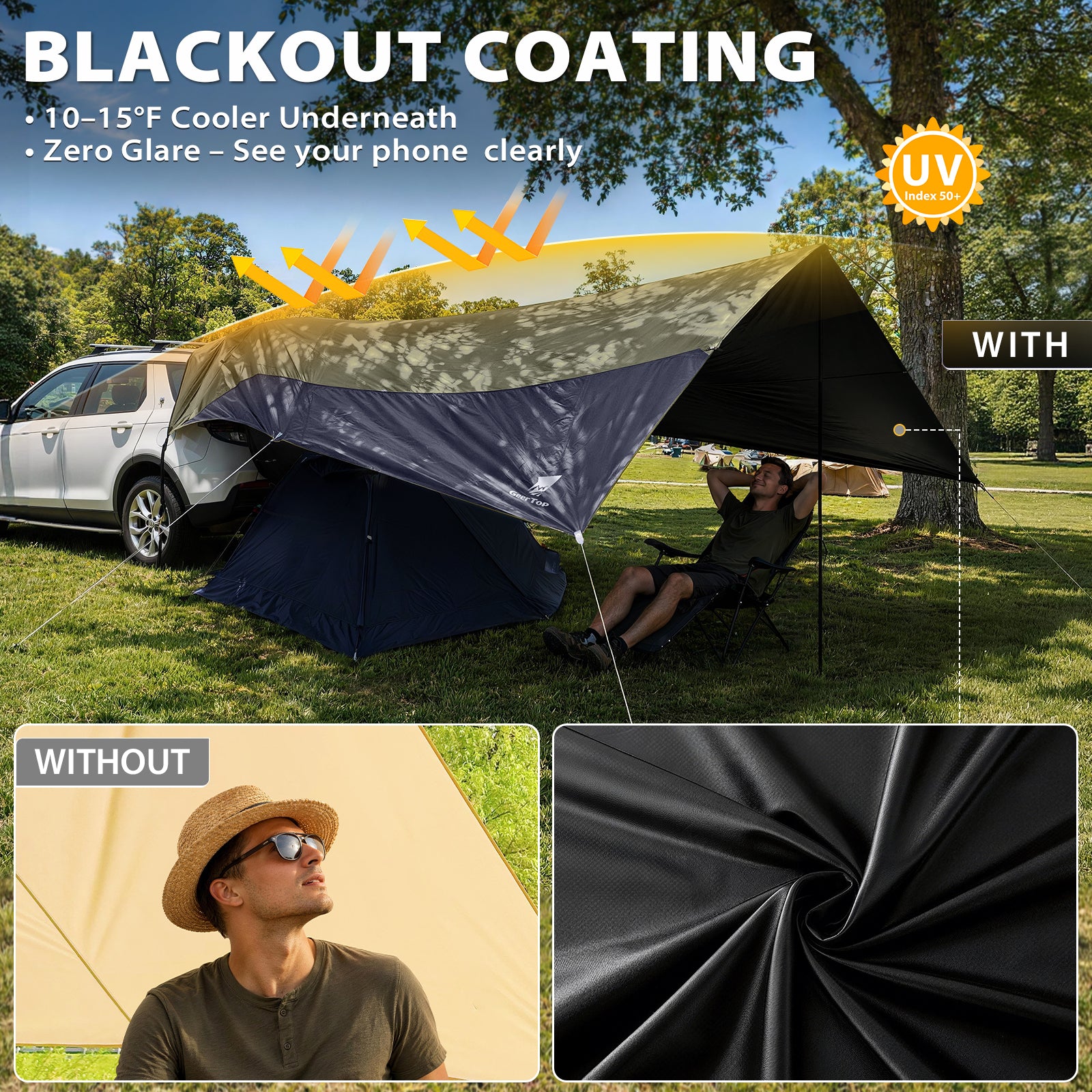 GEERTOP Plus Size Blackout SUV Car Awning