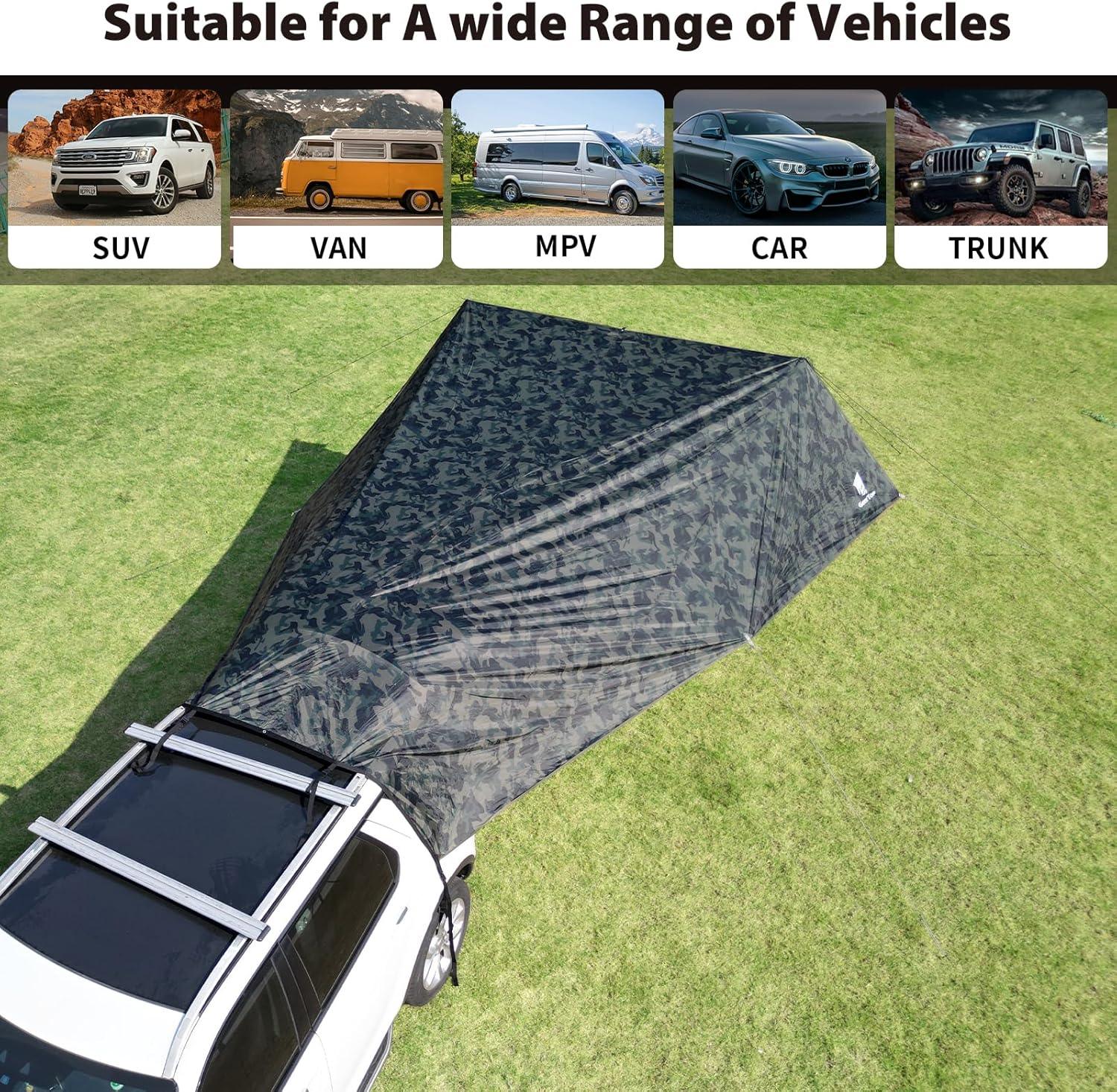 Plus Size Shelter Car Awning Camping Tarp - Camouflage