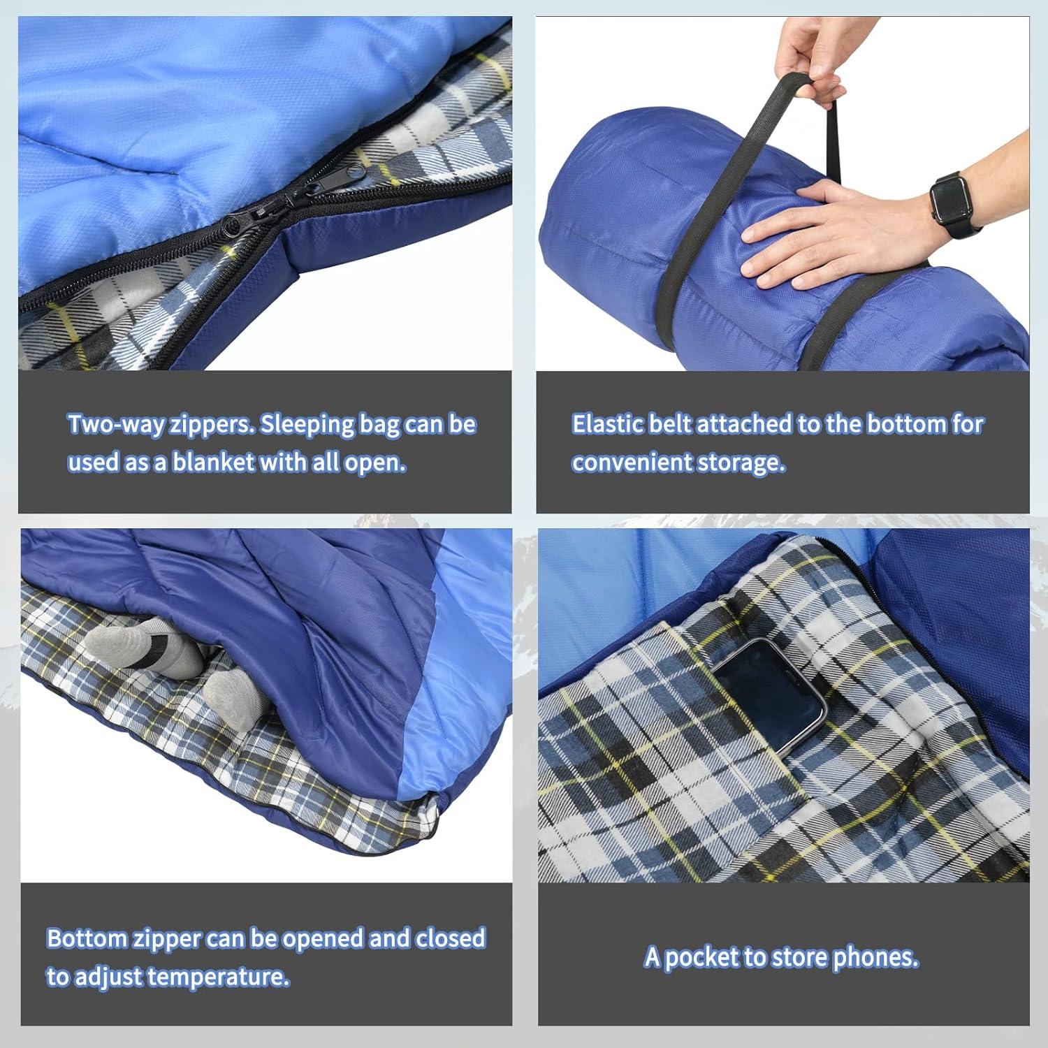 GEERTOP 4 Season Flannel Camping Sleeping Bag - GeerTop Outdoor