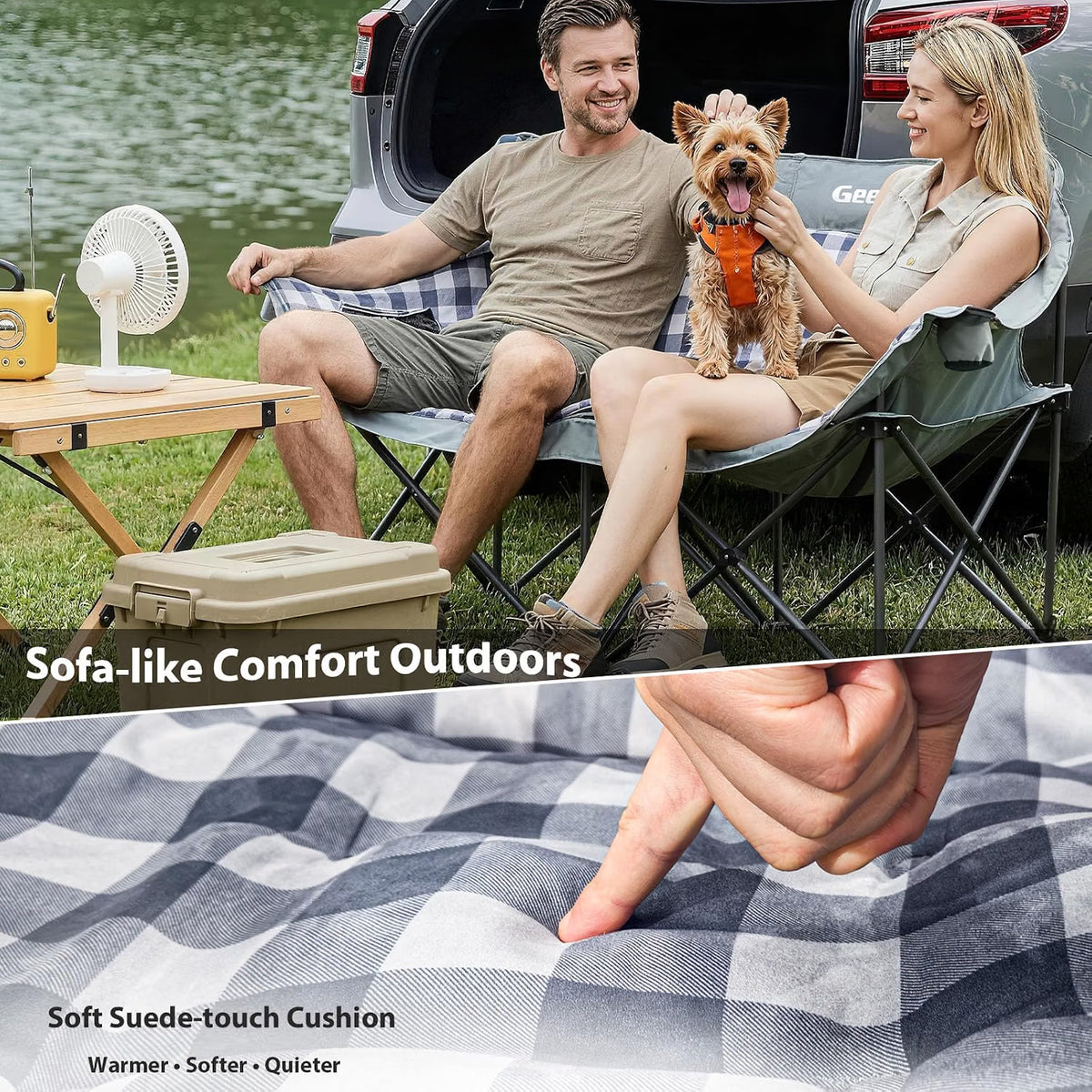 GeerTop Oversized Double Folding Camping Chair