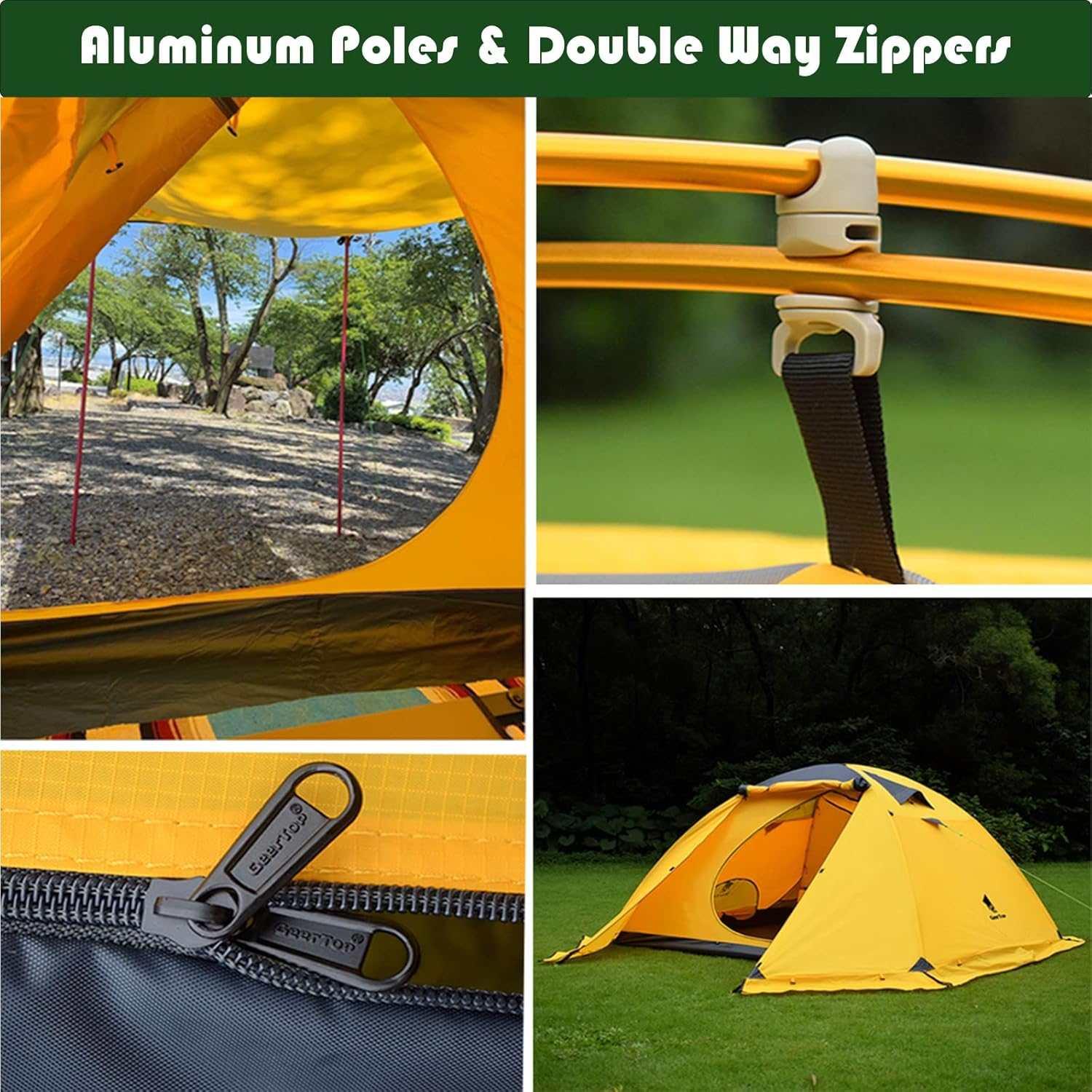 GEERTOP Topload4 4 Person 4 Season Waterproof Camping Tent - Yellow - GeerTop Outdoor