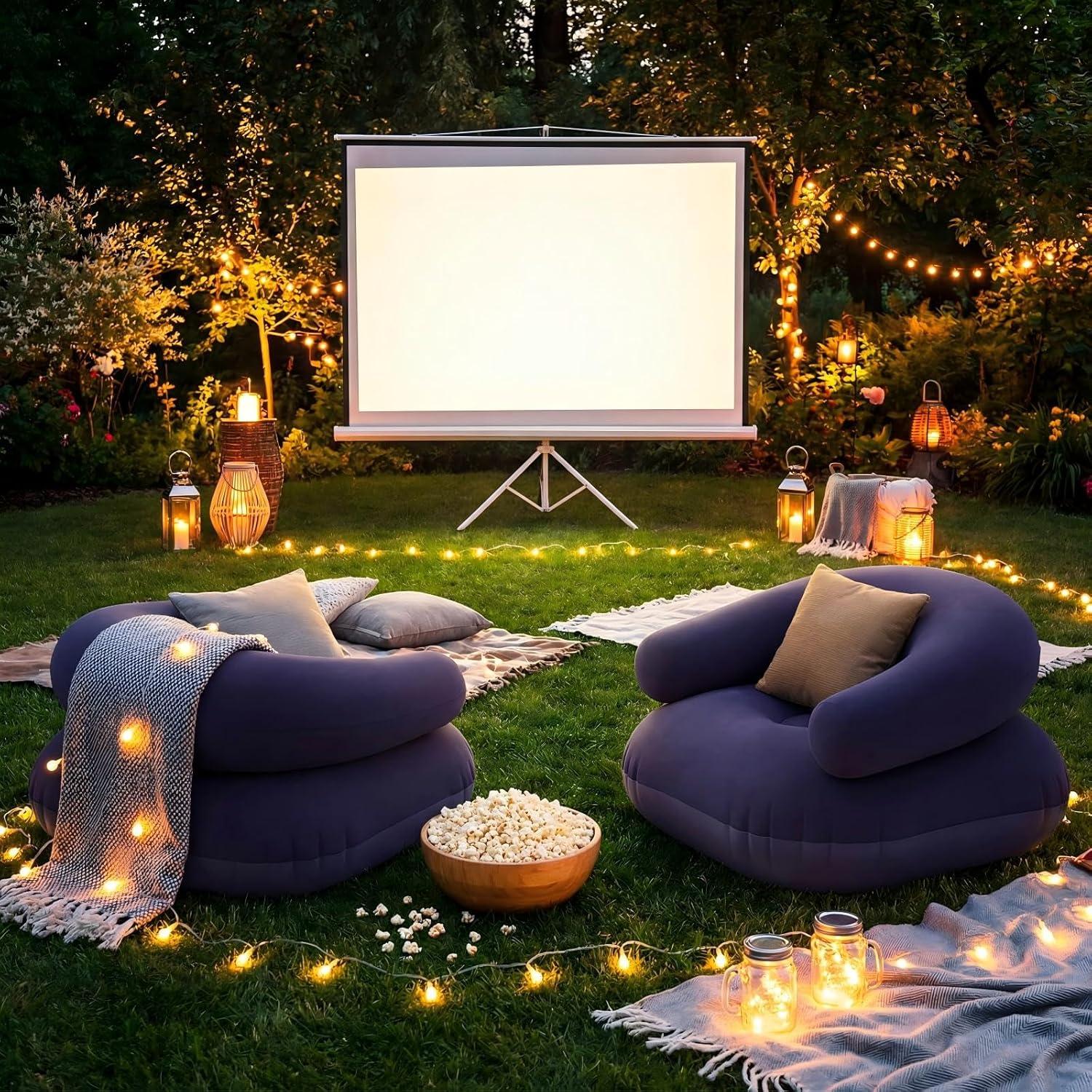 GeerTop Outdoor - 2-Piece Flocked Inflatable Chairs for Comfortable Portable Seating