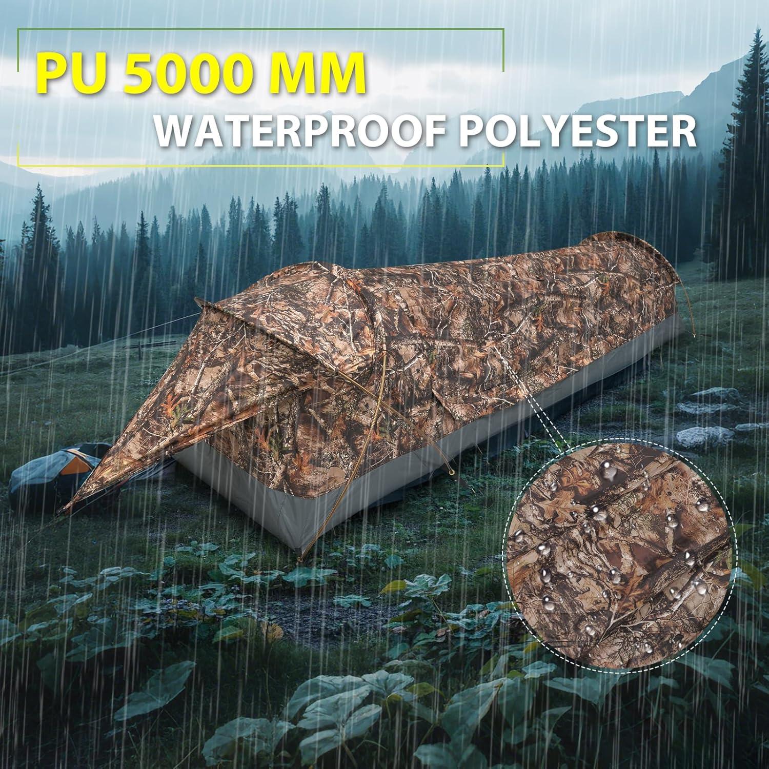 GEERTOP BivyII 1 Person 3 Season Ultralight Backpacking Tent - Realistic Camo - GeerTop Outdoor