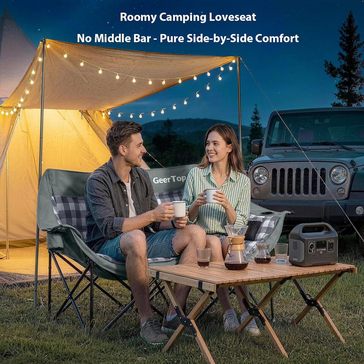GeerTop Oversized Double Folding Camping Chair