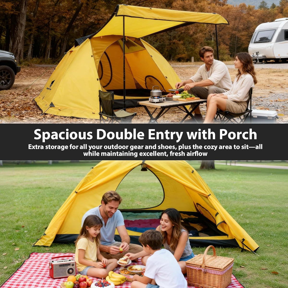 Toproad4 4 Person 4 Season Tent - Yellow