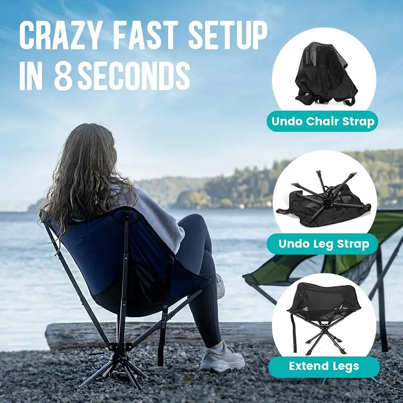 GeerTop Rotating Camp Chair - 300lb Capacity