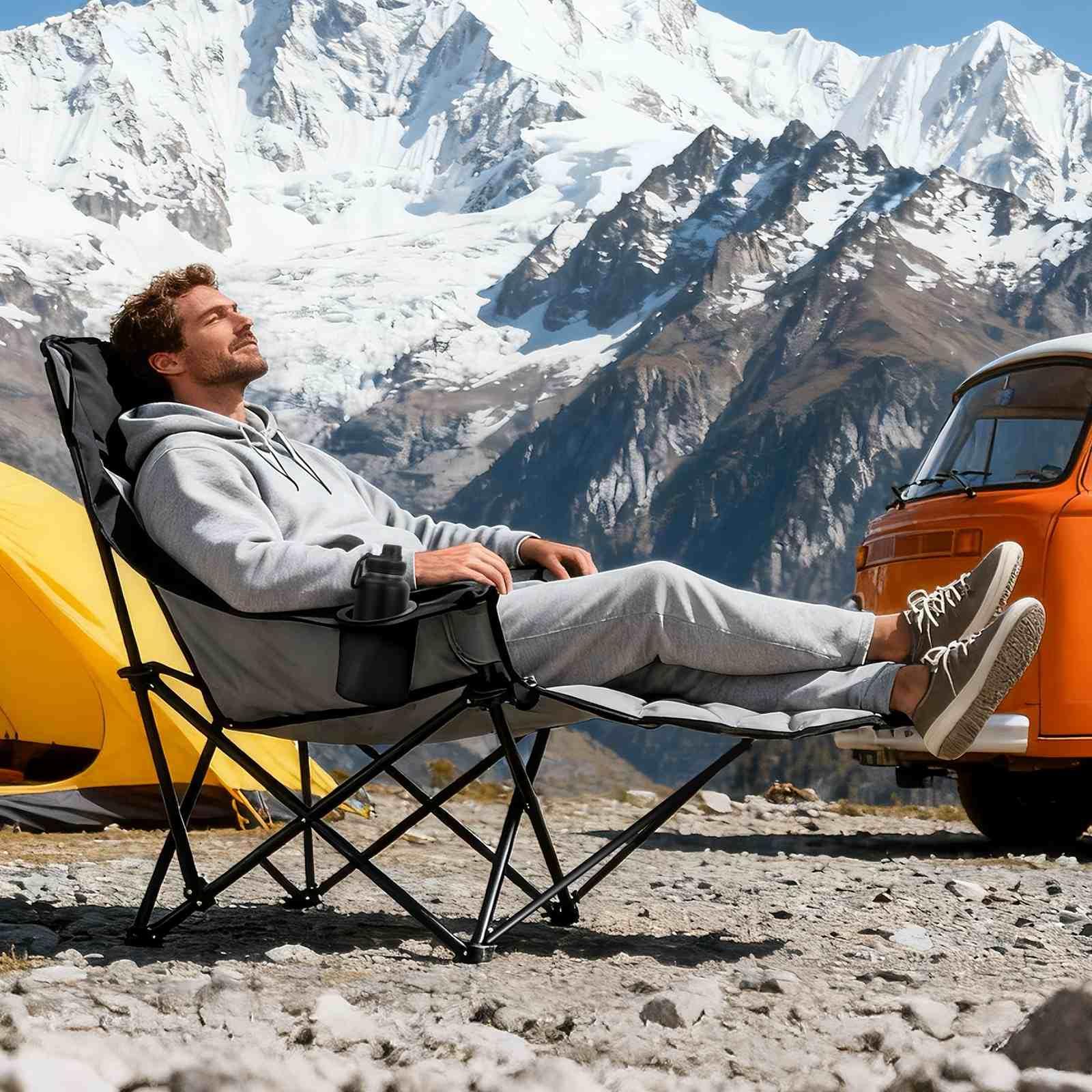 GEERTOP Oversized Camping Chair with Removable Footrest