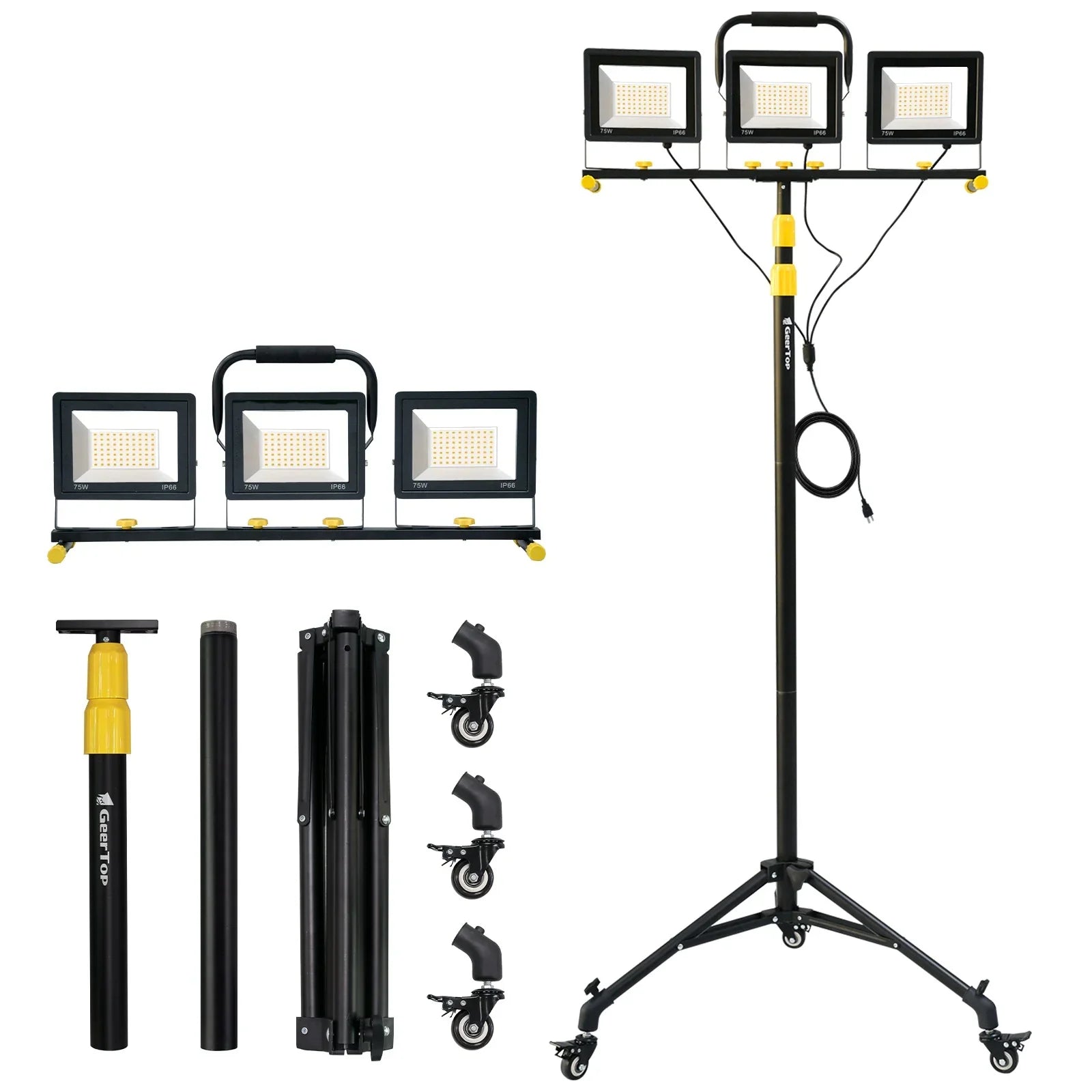 GeerTop Outdoor - GeerTop Portable 21000LM Triple Head LED Work Light