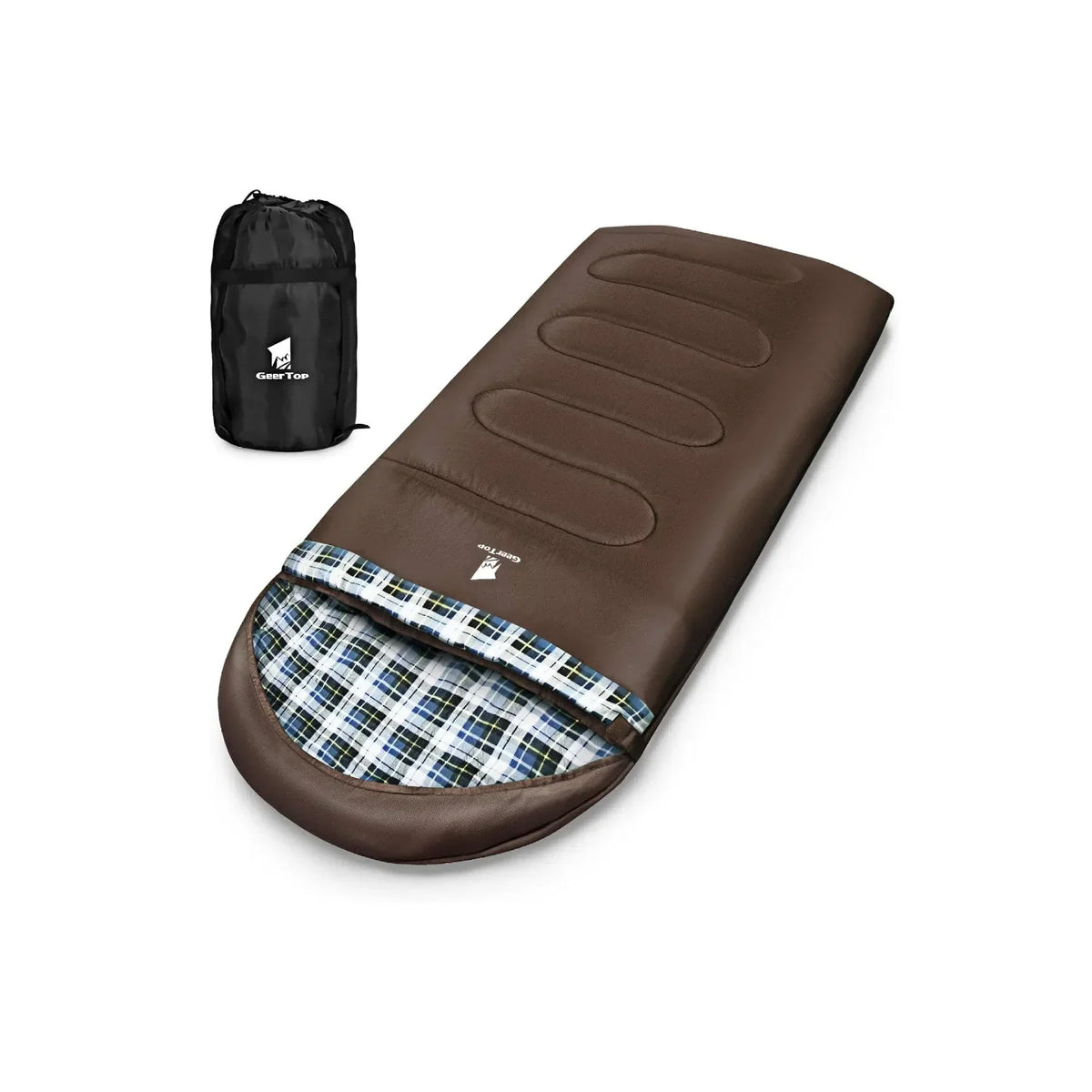 GeerTop Outdoor - GEERTOP Plus Size Flannel 3 Person 4 Season Sleeping Bag