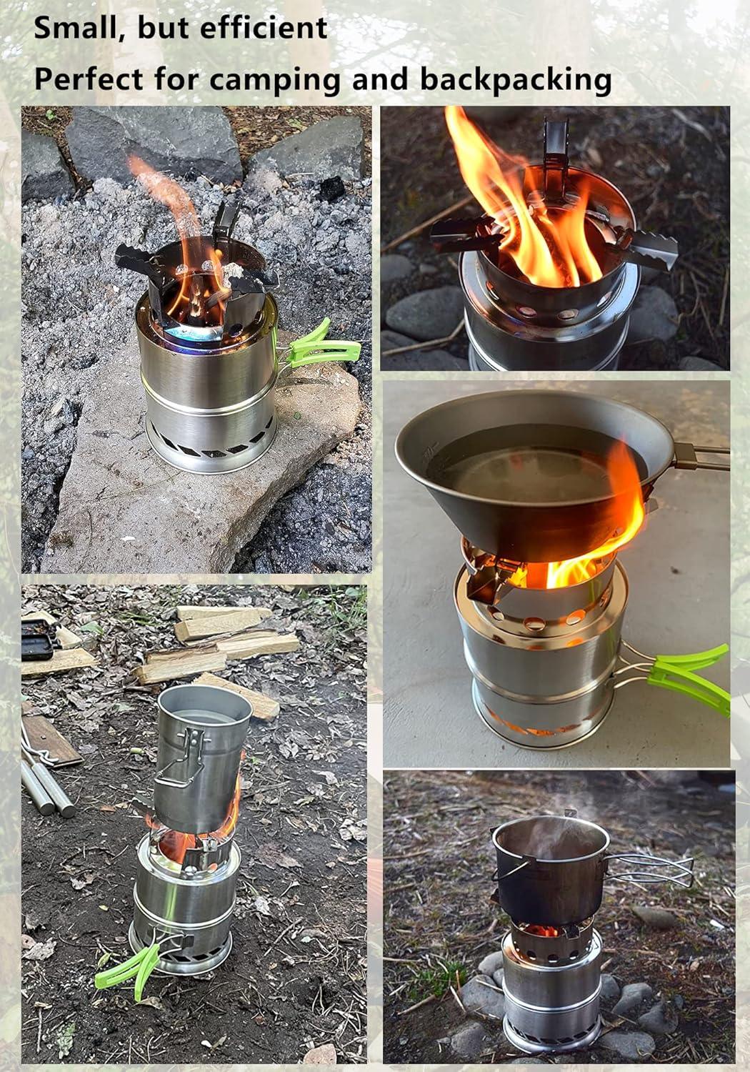 Portable Stainless Steel Camping Wood Stove - GeerTop Outdoor