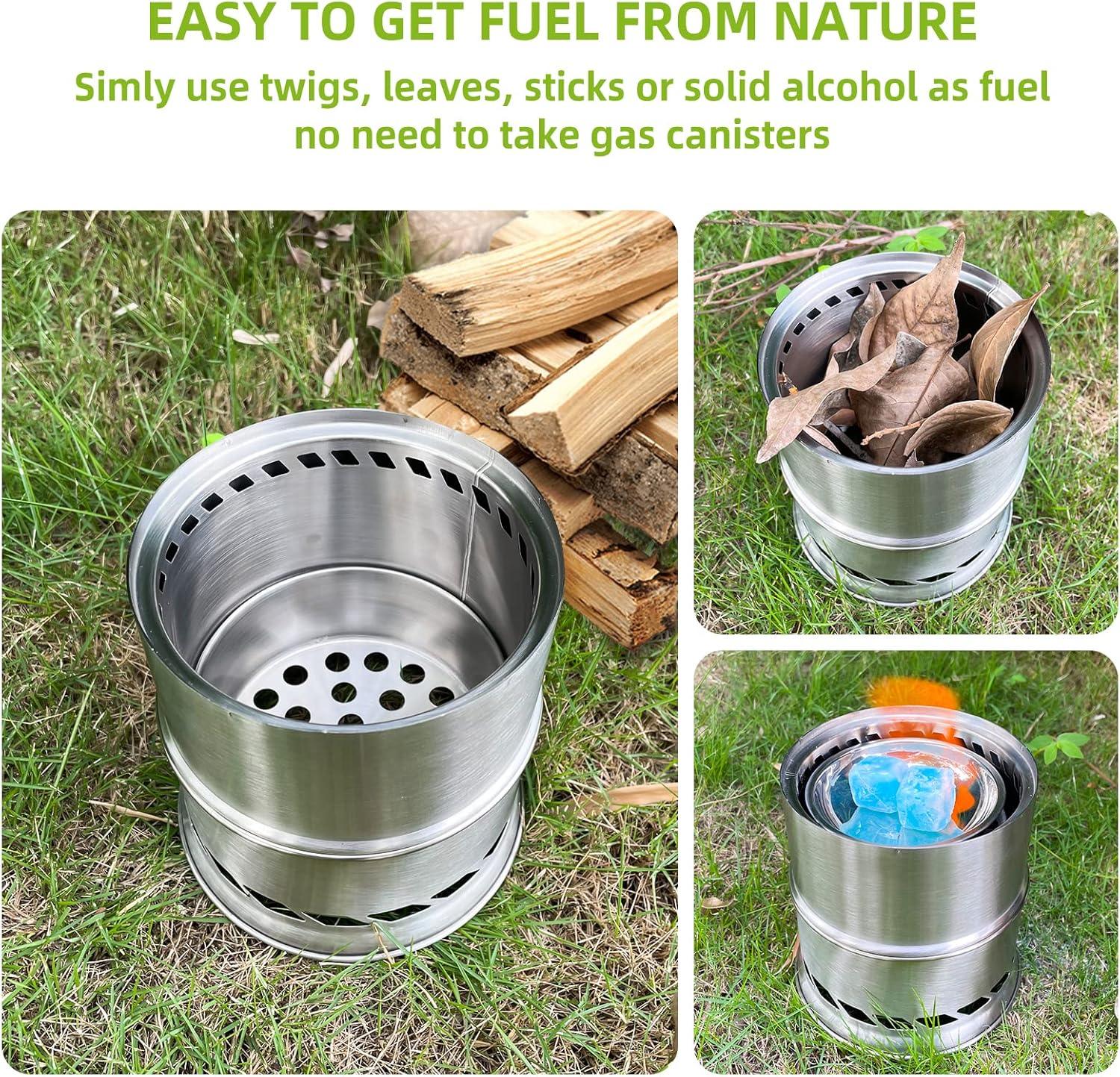 Portable Stainless Steel Camping Wood Stove - GeerTop Outdoor